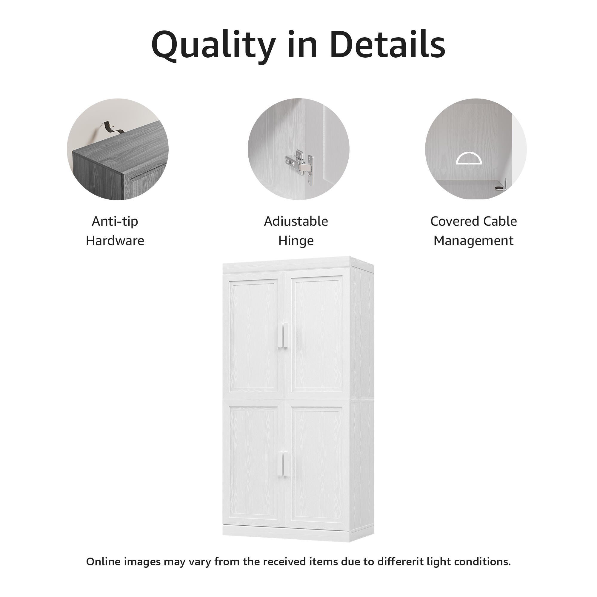 Dovelina Liora Versatile 31" Accent Cabinet, White, large