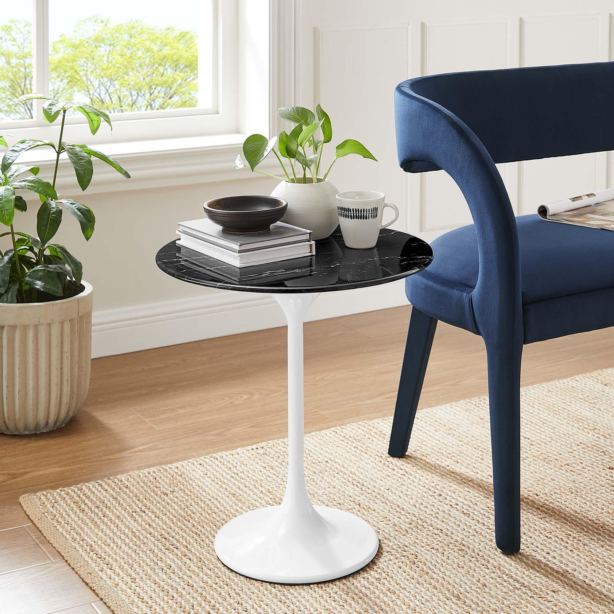 Modway Lippa Side Table, White/Black, rollover