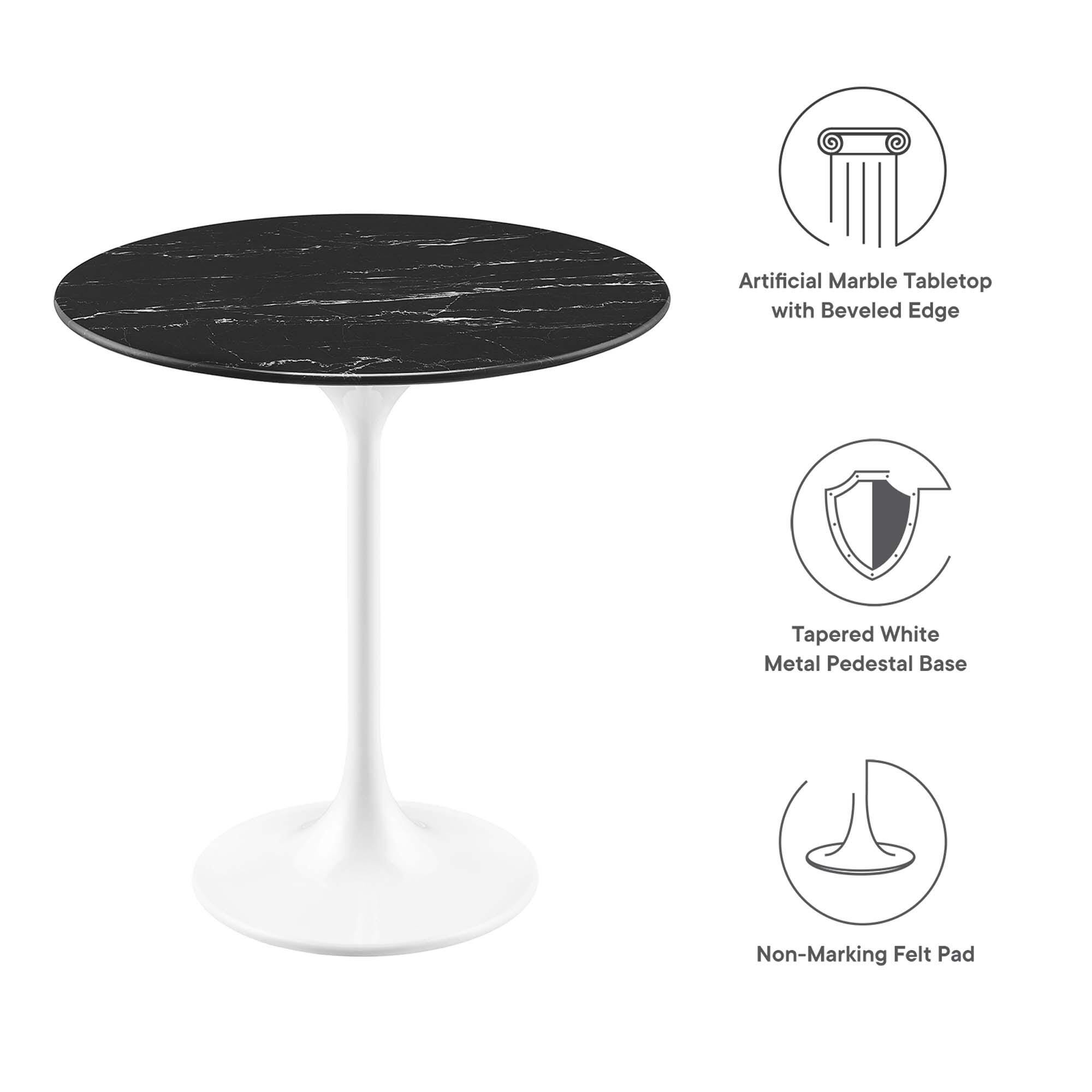 Modway Lippa Side Table, White/Black, large