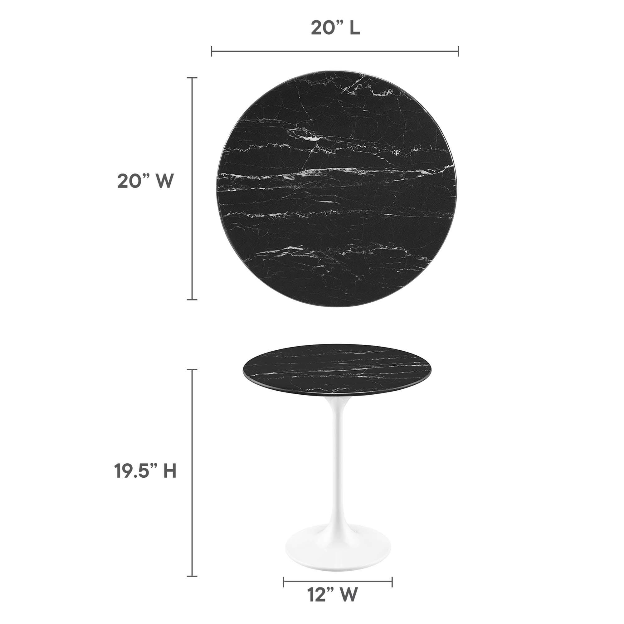 Modway Lippa Side Table, White/Black, large
