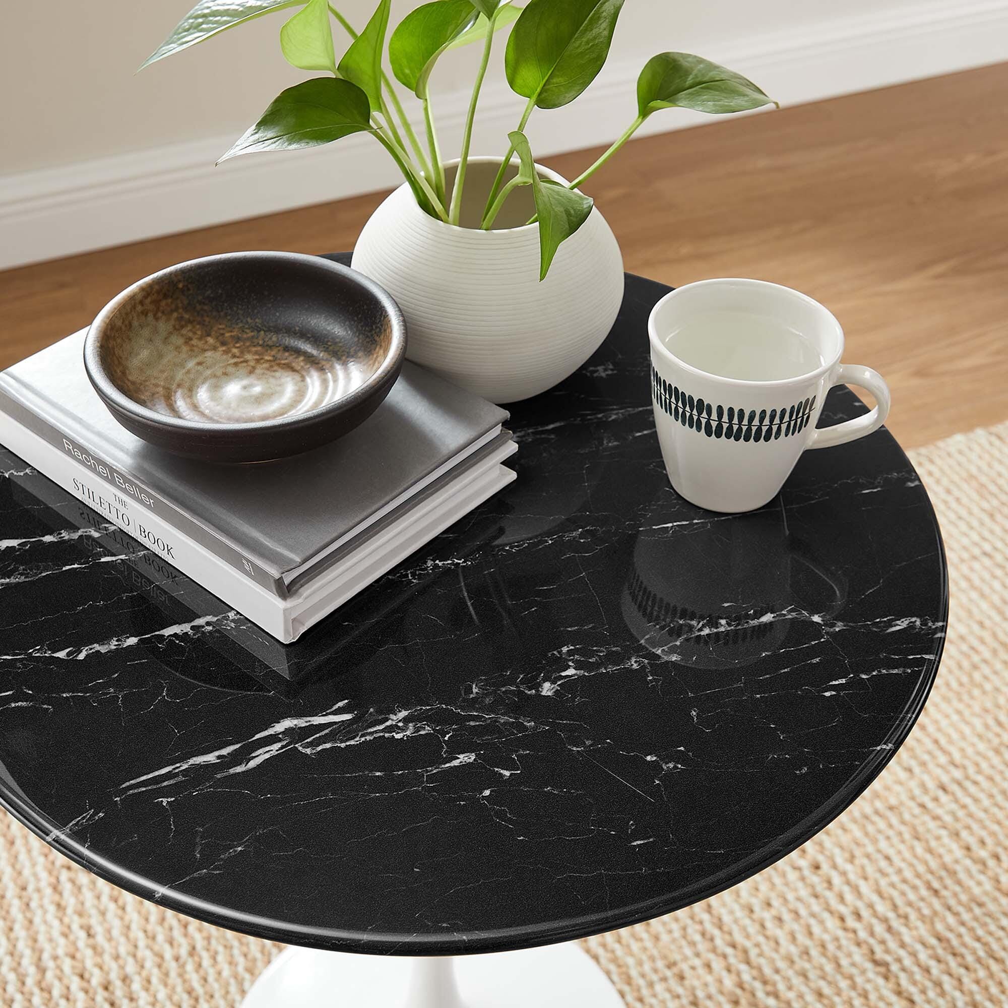 Modway Lippa Side Table, White/Black, large