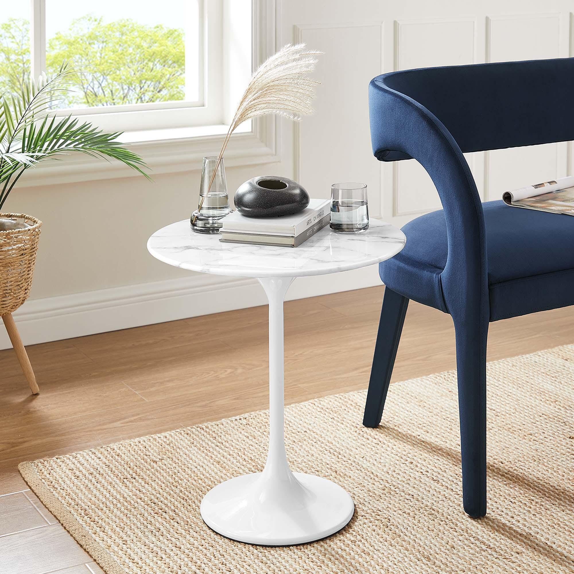 Modway Lippa Side Table, White, large