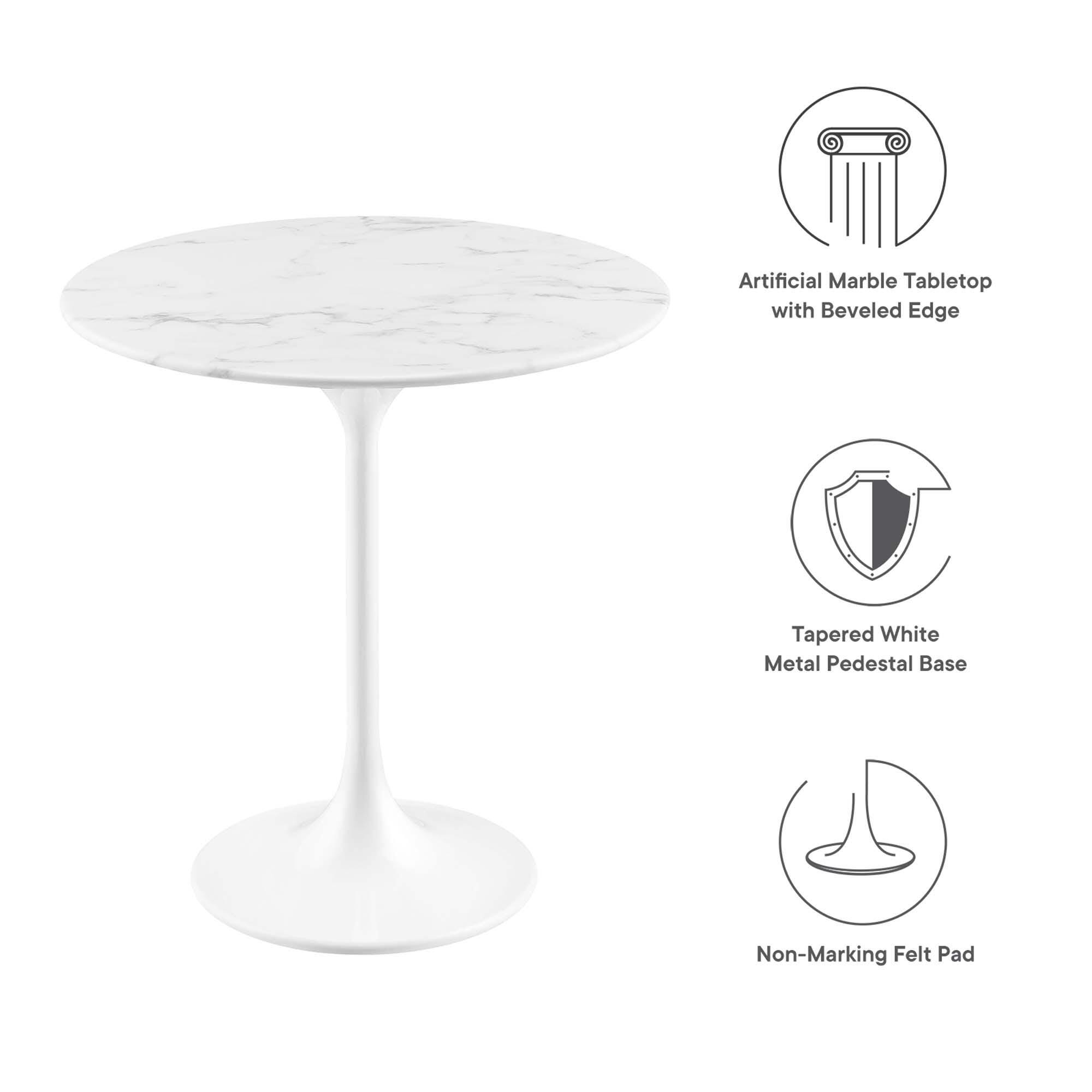 Modway Lippa Side Table, White, large
