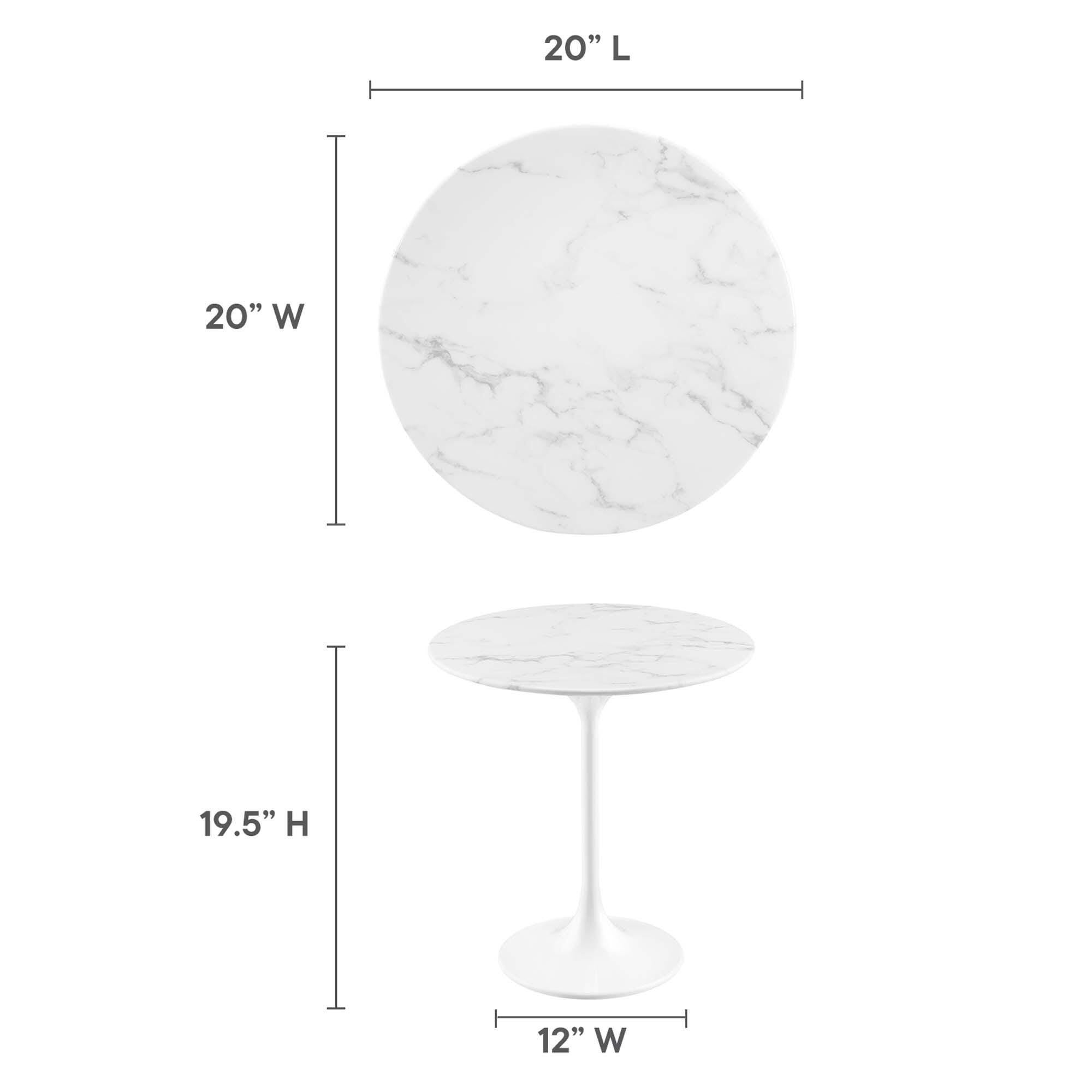Modway Lippa Side Table, White, large