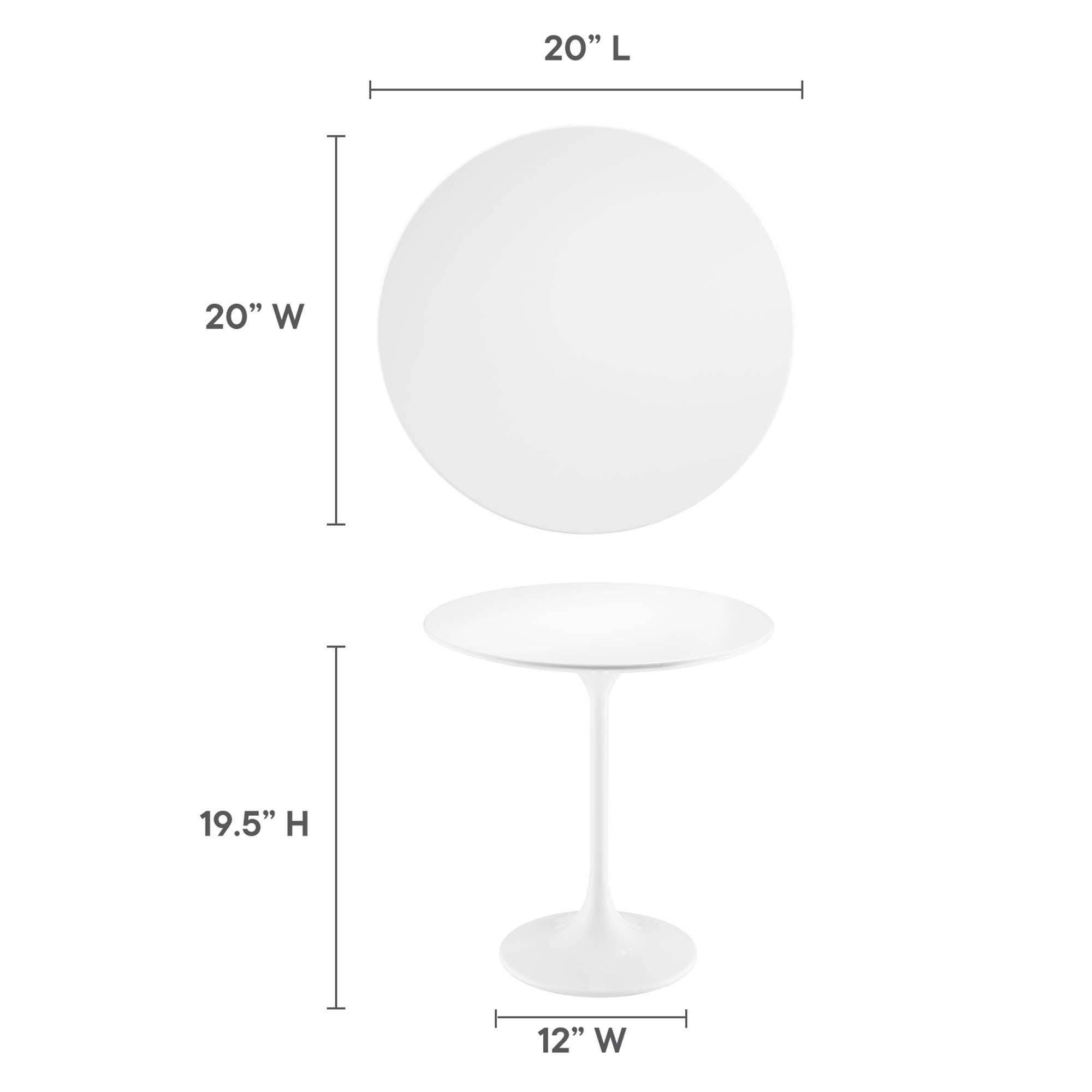 Modway Lippa Round Side Table, White, large