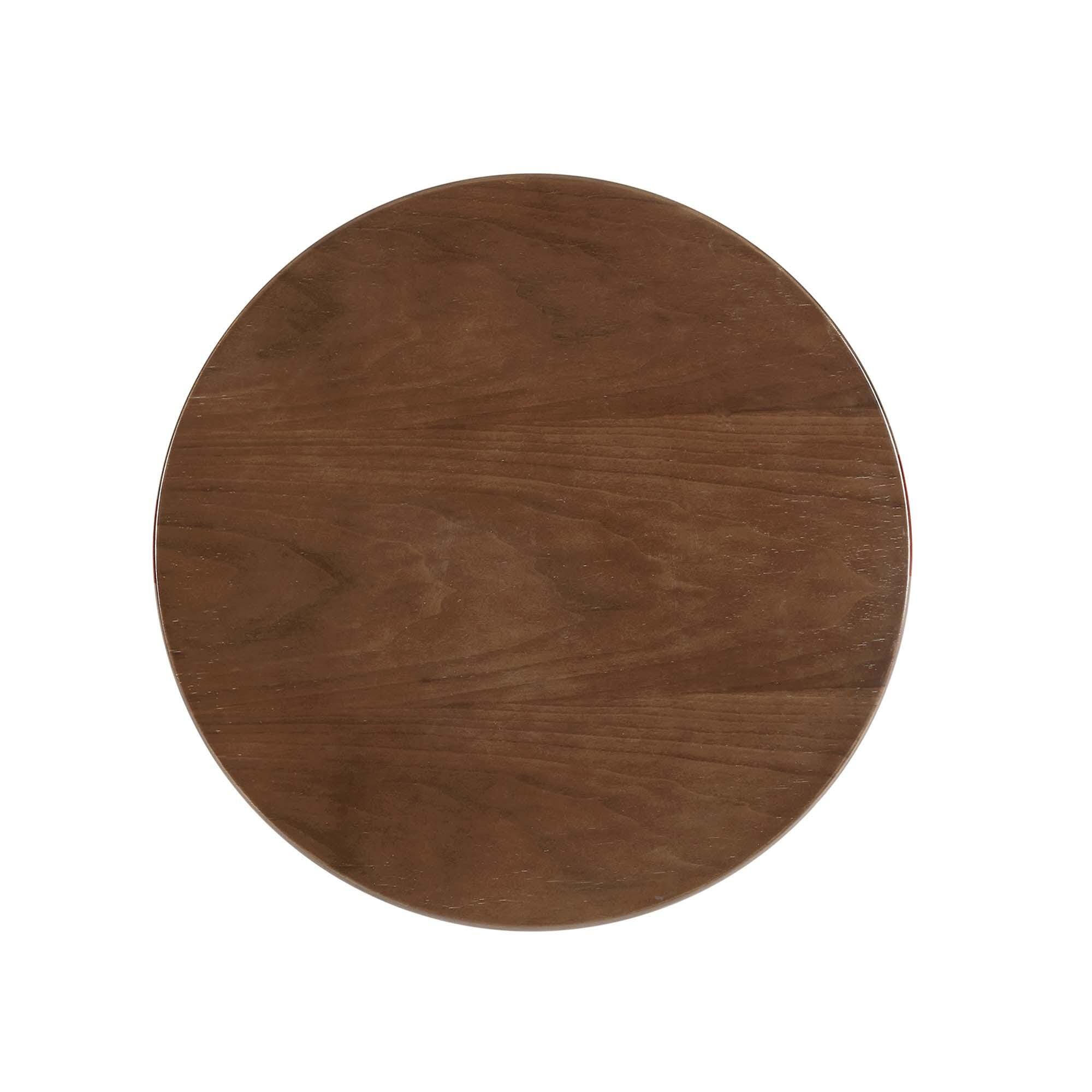 Modway Lippa Round Side Table, White/Walnut, large