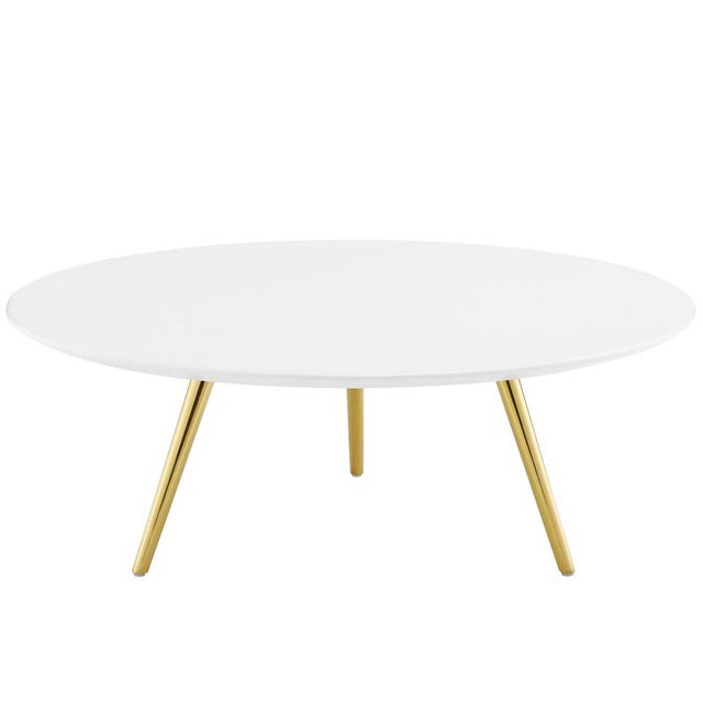 Modway Lippa Solid Coffee Table, Gold/White