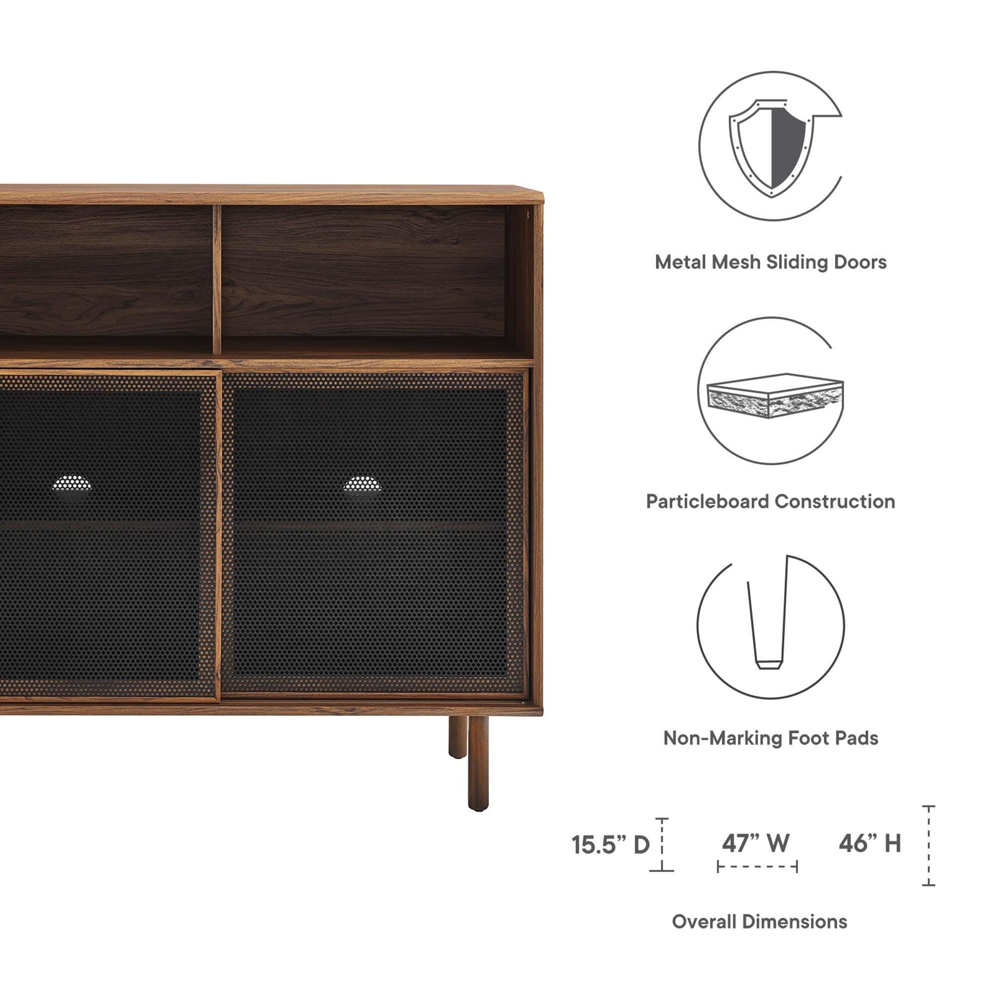 Modway Kurtis 47" Accent Cabinet, Walnut, large
