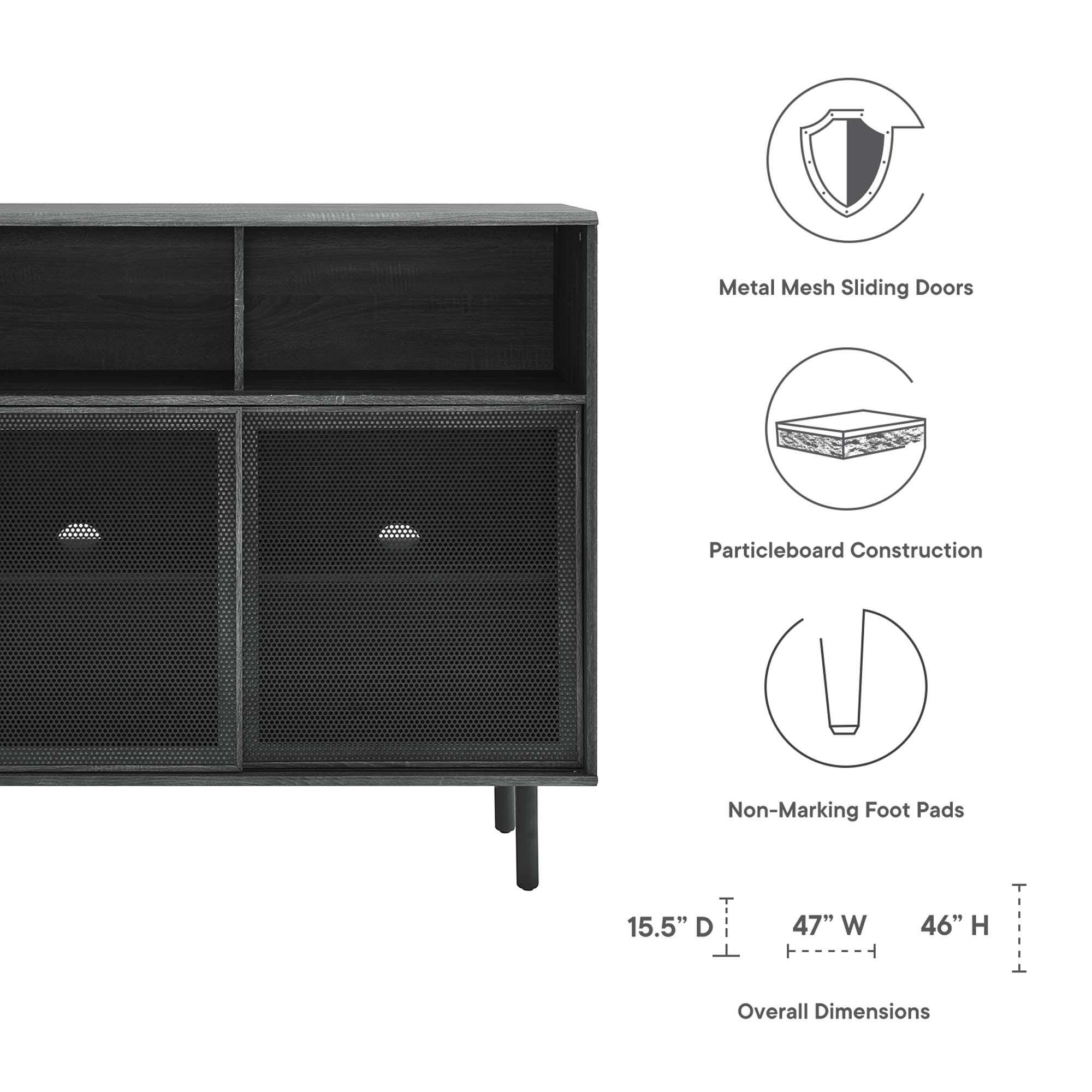 Modway Kurtis 47" Accent Cabinet, Charcoal, large