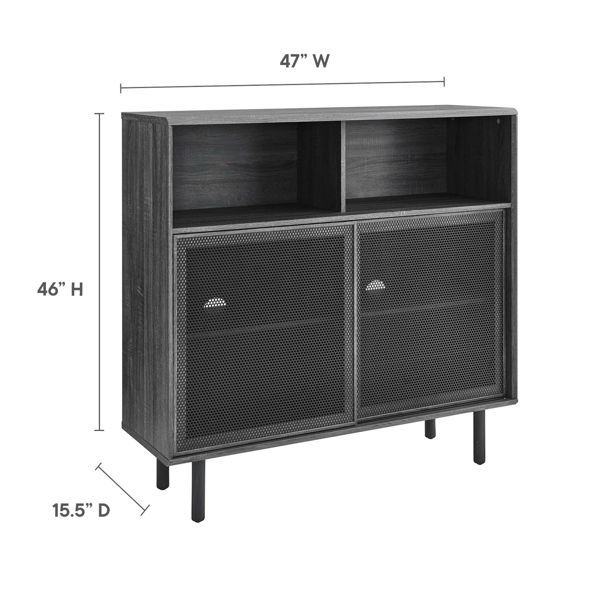 Modway Kurtis 47" Accent Cabinet, Charcoal, large