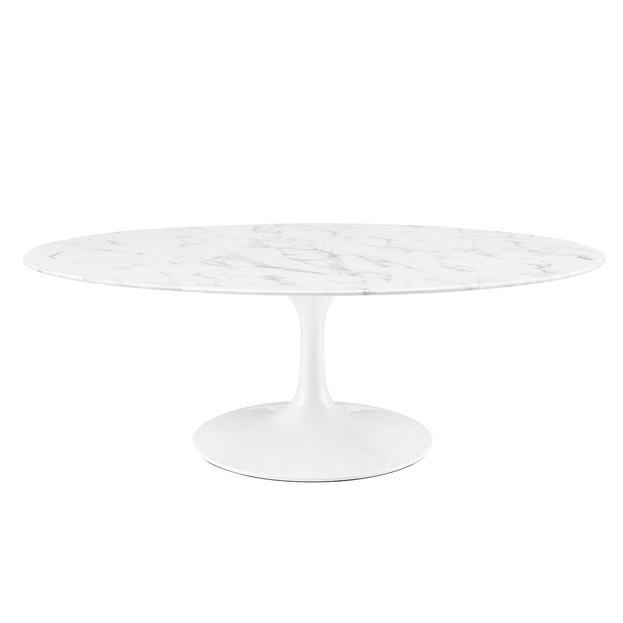 Modway Lippa Oval Coffee Table, White, large