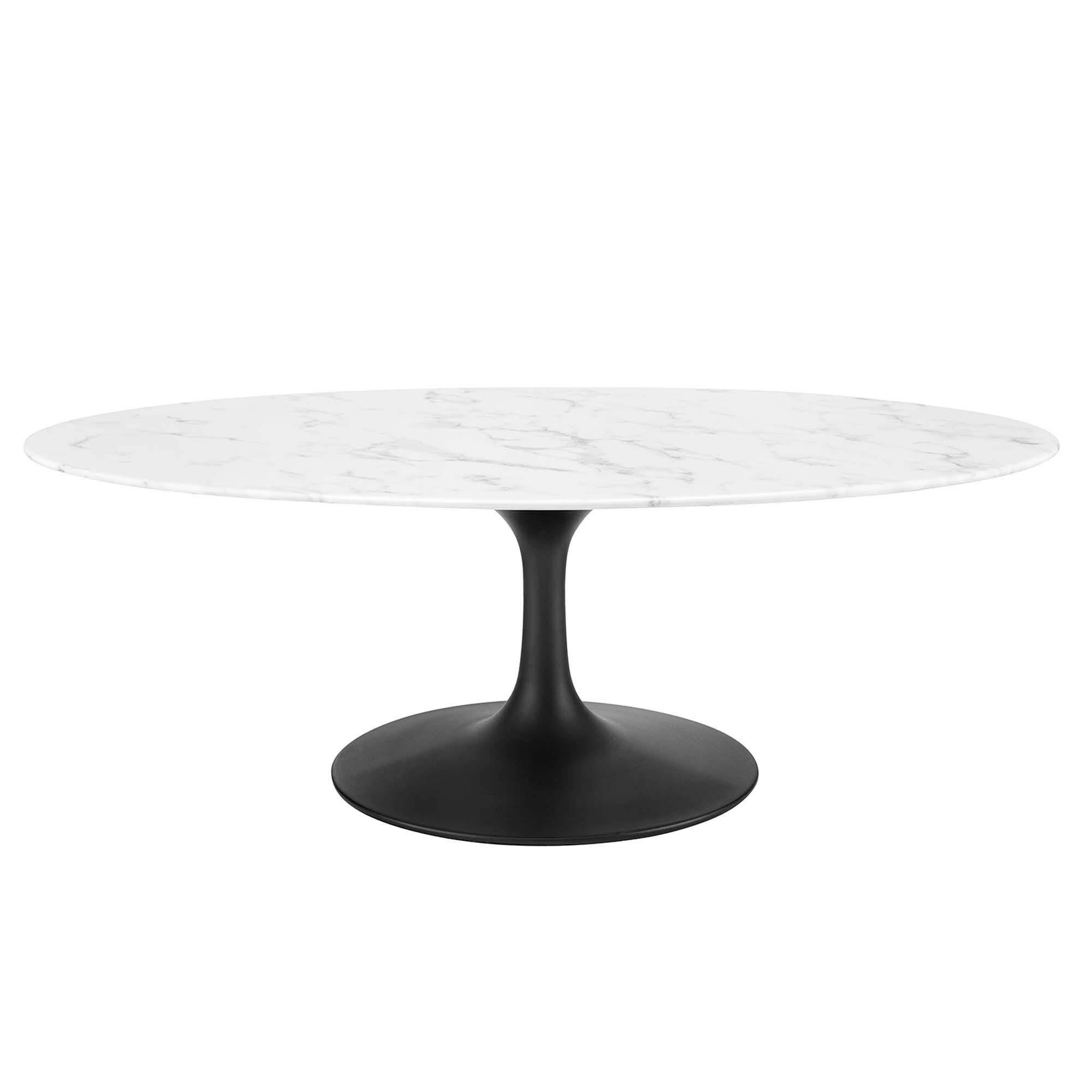 Modway Lippa Oval Coffee Table, Black/White, large