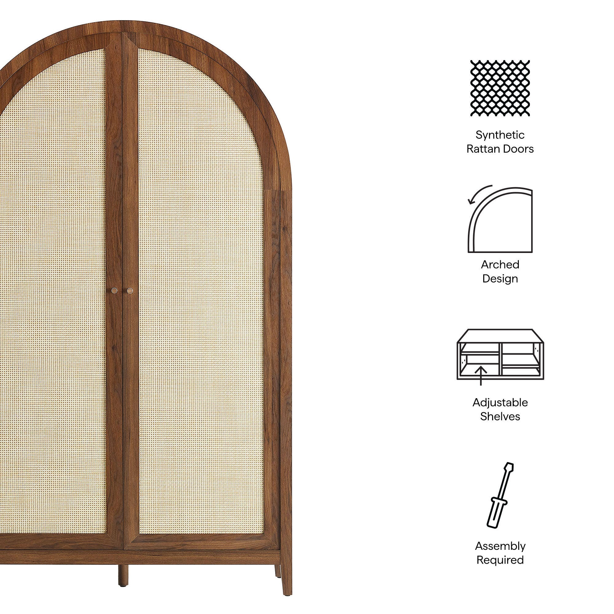 Modway Calista 46" Accent Cabinet, Walnut, large