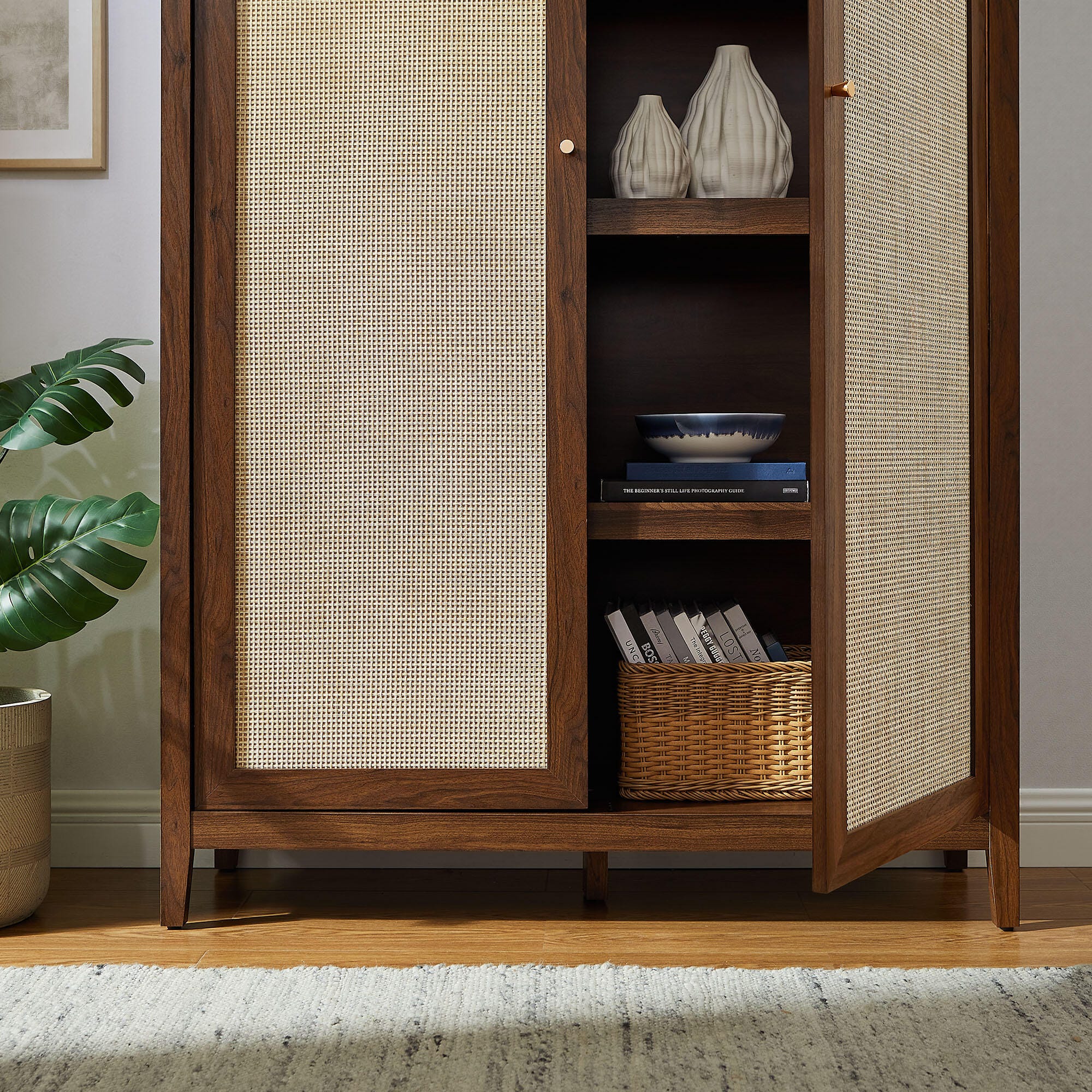 Modway Calista 46" Accent Cabinet, Walnut, large