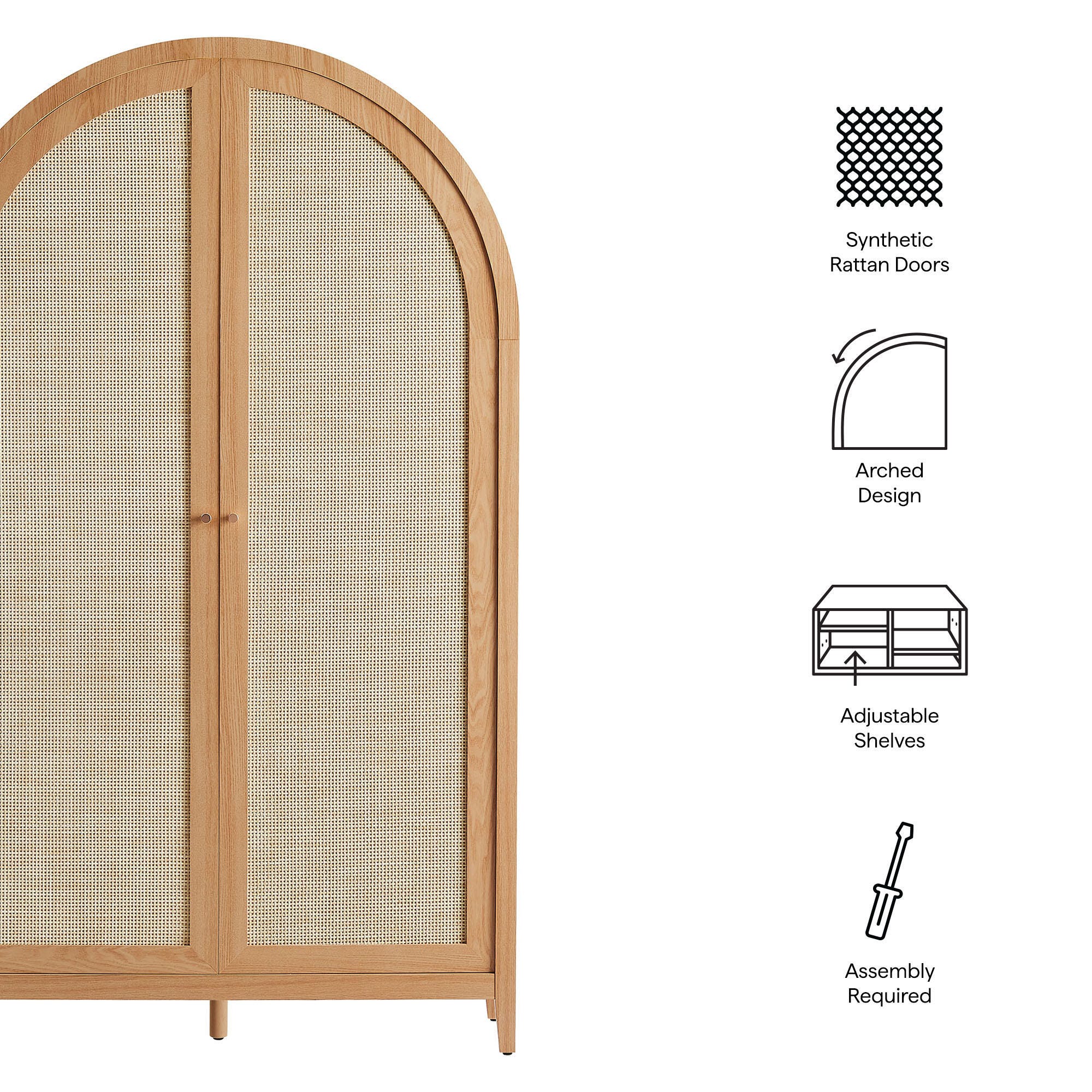 Modway Calista 46" Accent Cabinet, Natural, large