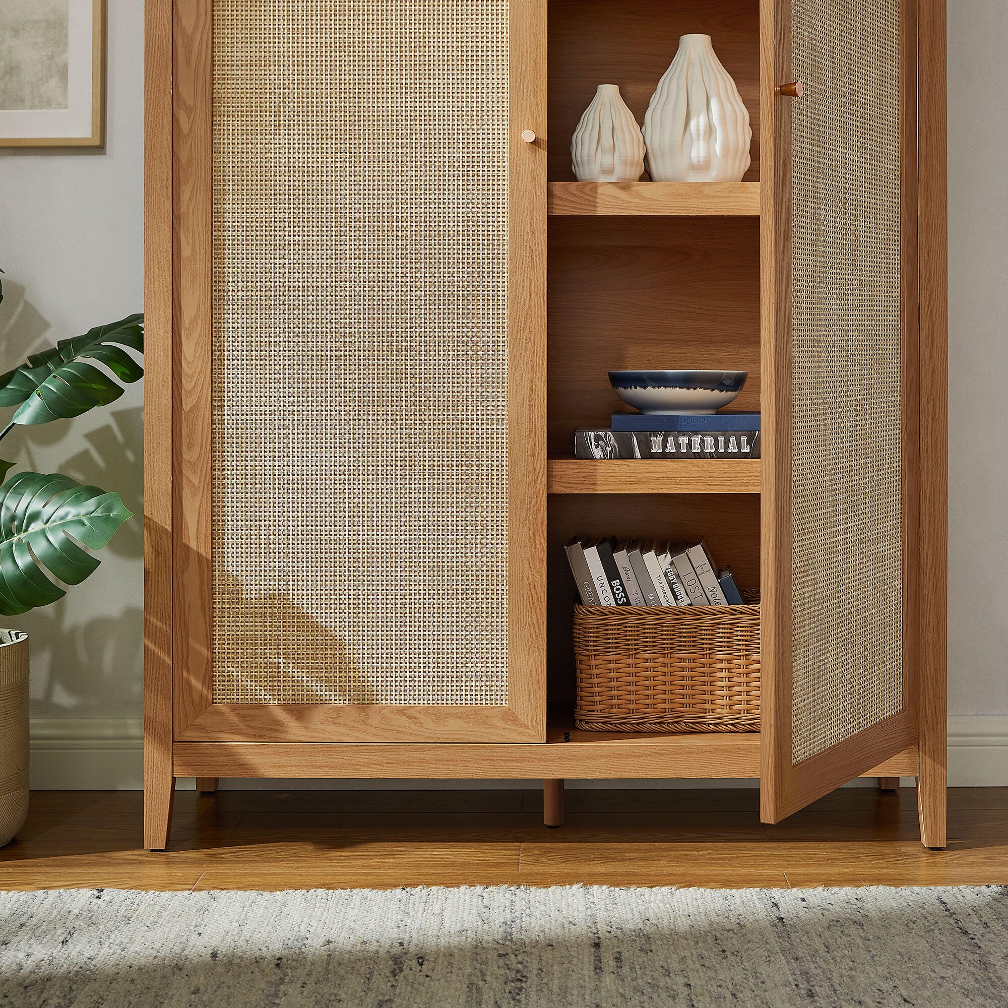 Modway Calista 46" Accent Cabinet, Natural, large
