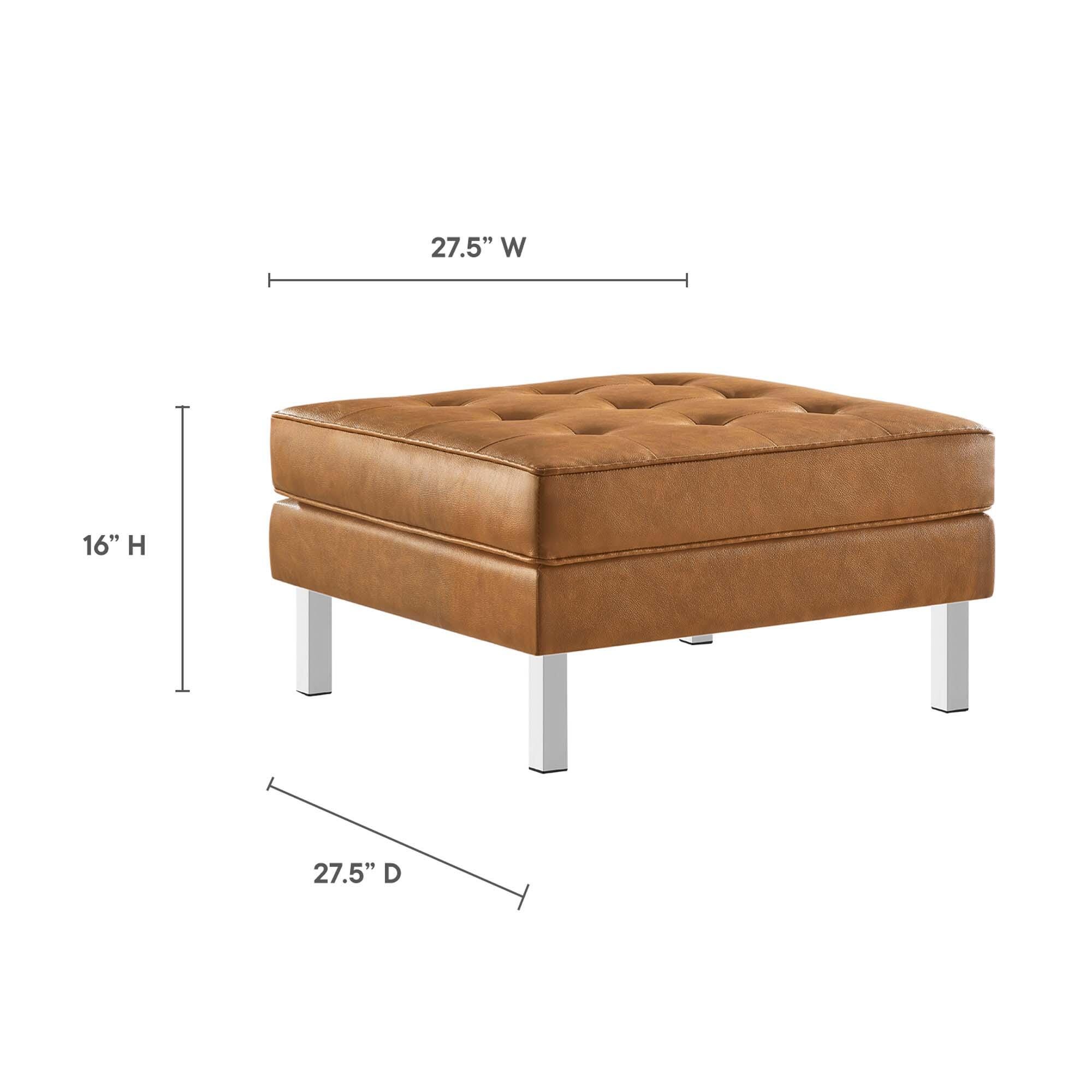 Modway Loft Accent Chair with Ottoman, Tan, large