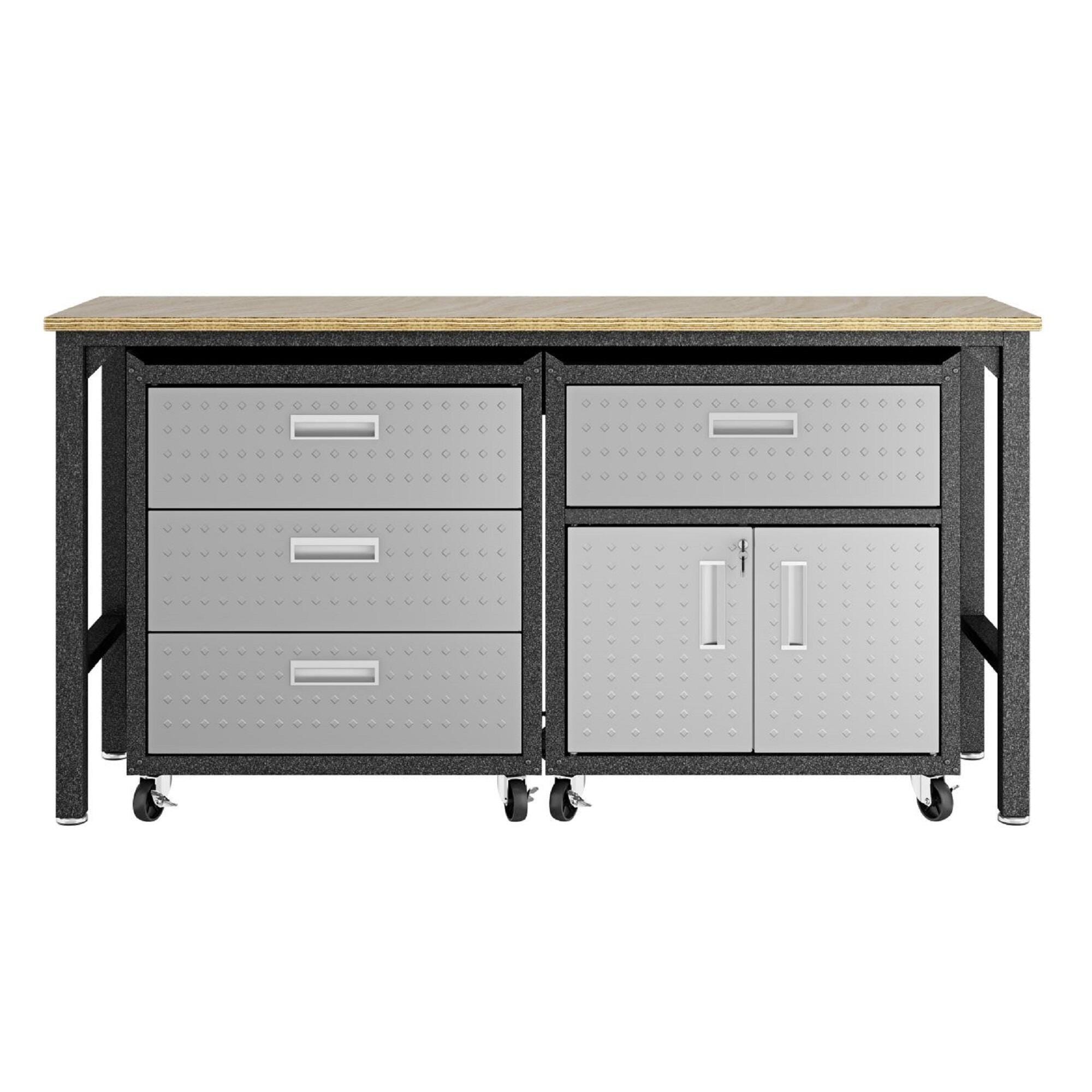 Manhattan Comfort 3-Piece Fortress Garage Cabinet and Worktable 5.0, , large