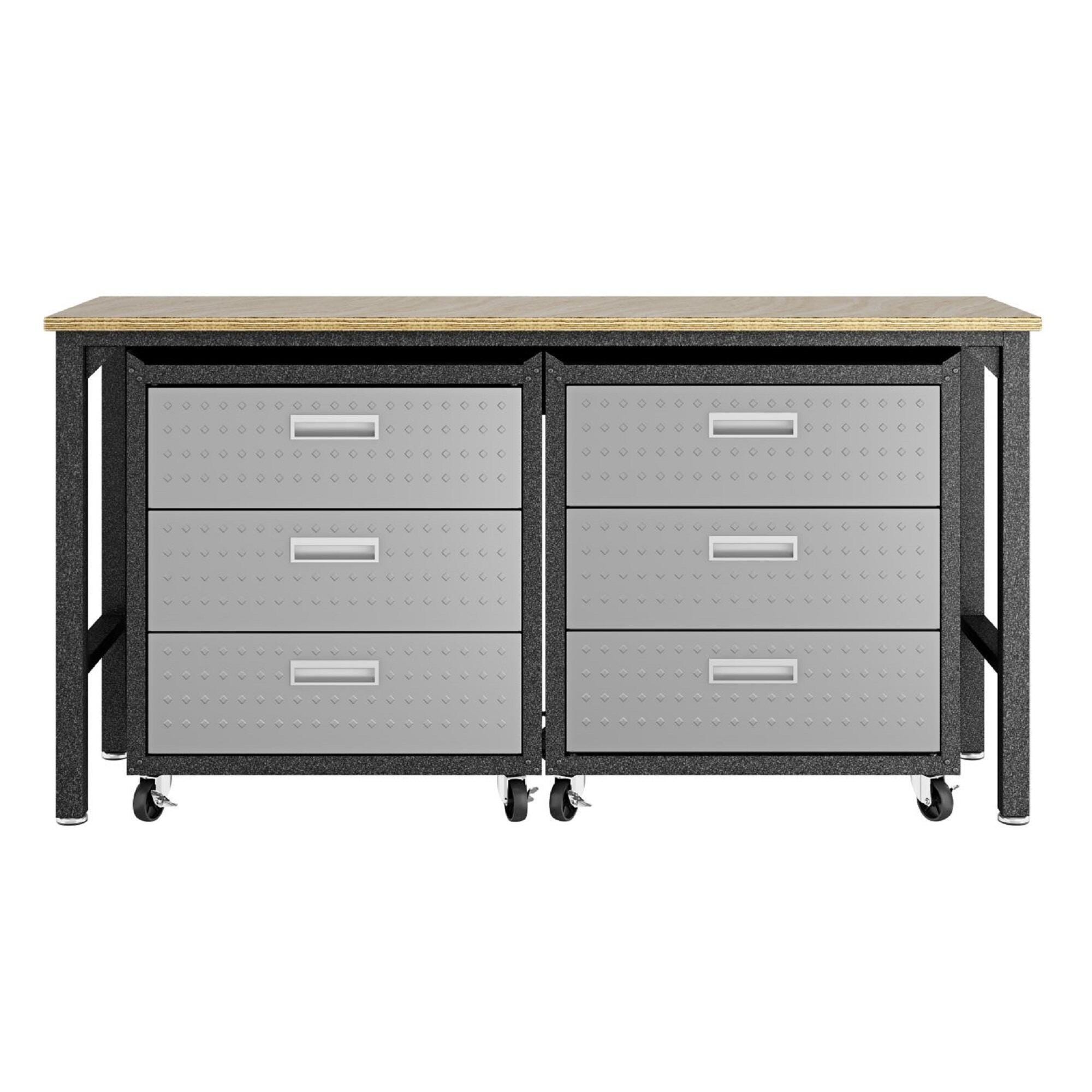 Manhattan Comfort 3-Piece Fortress Garage Cabinet and Worktable 6.0, , large