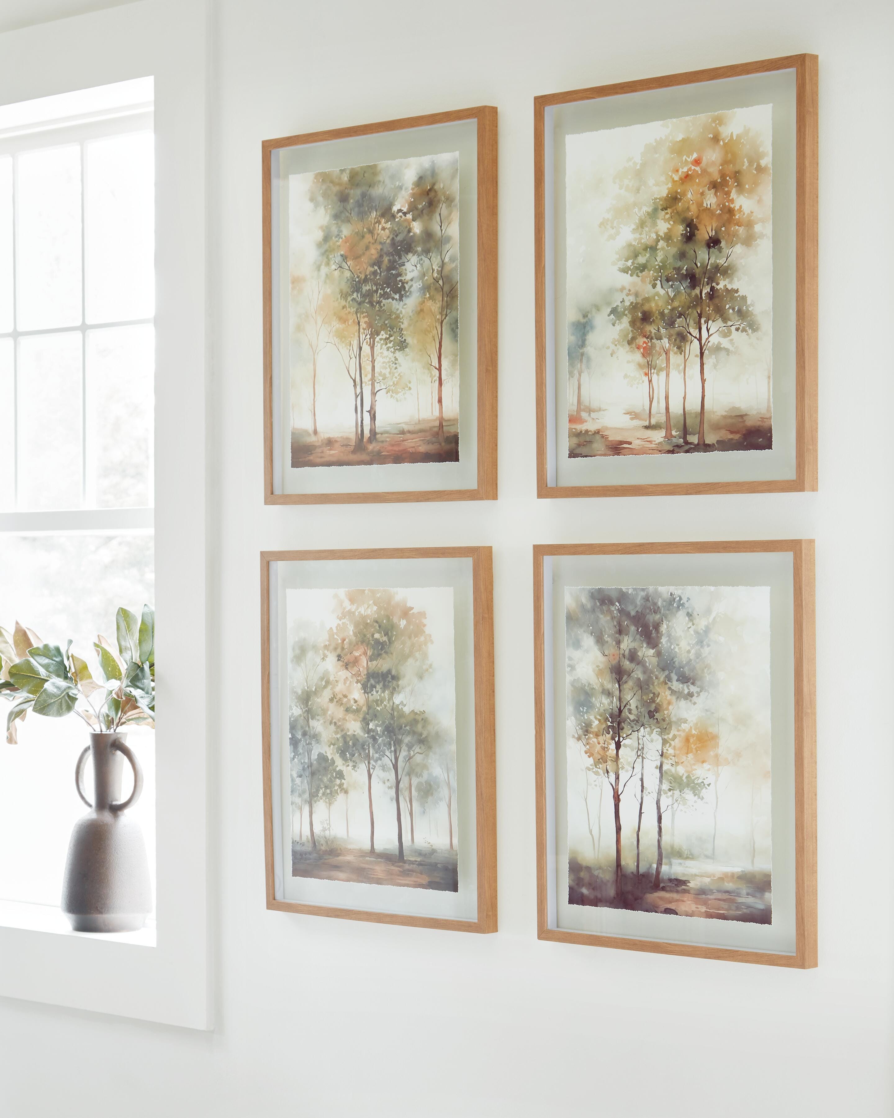 25K365 ジ Ashley アシュレイ Hallwood Wall Art 4点セット 額装 ウォールアート 抽象画 中古 25K365 ジ Ashley アシュレイ Hallwood Wall Art 4点セット 額装