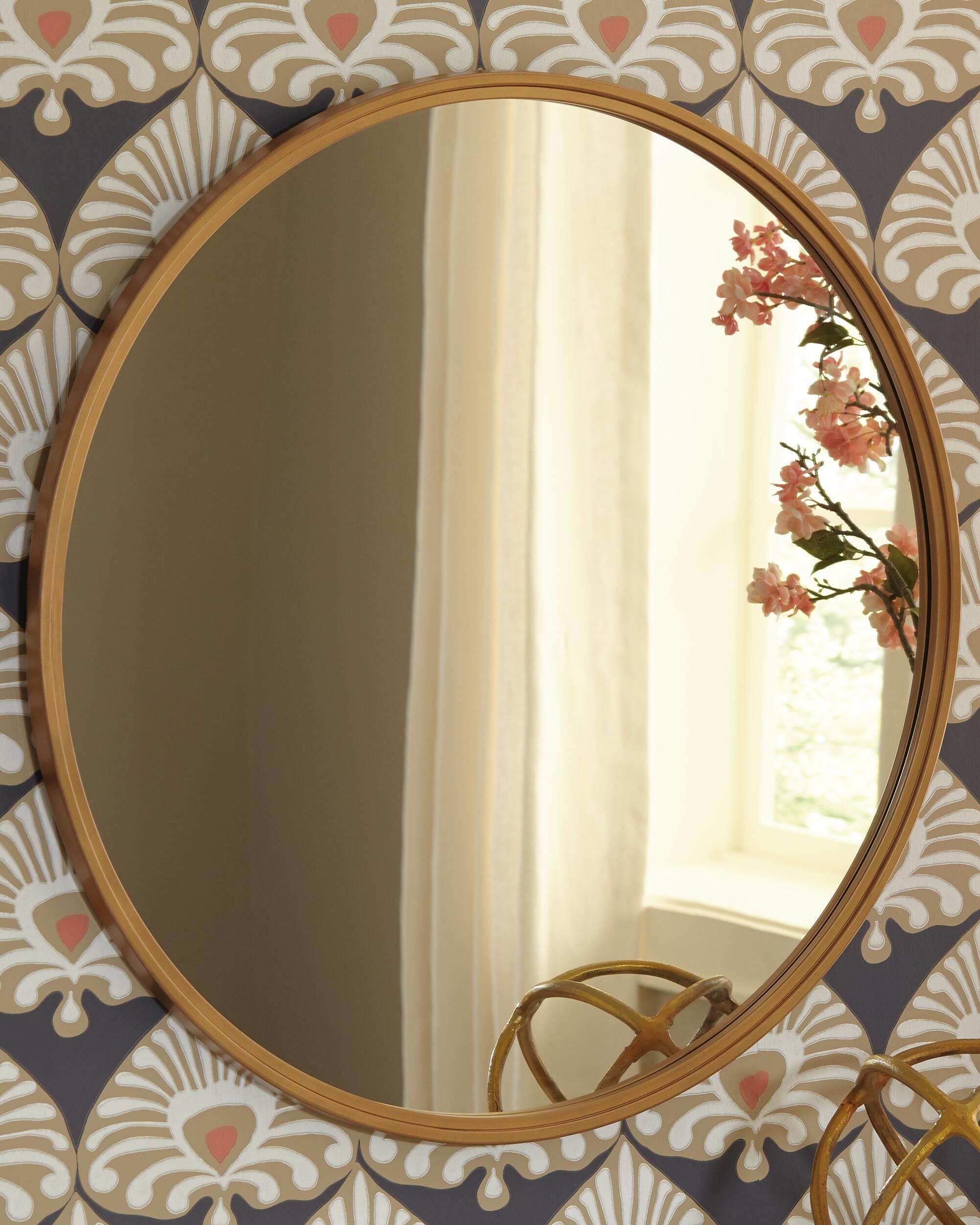 Brocky Accent Mirror, Gold Finish, rollover