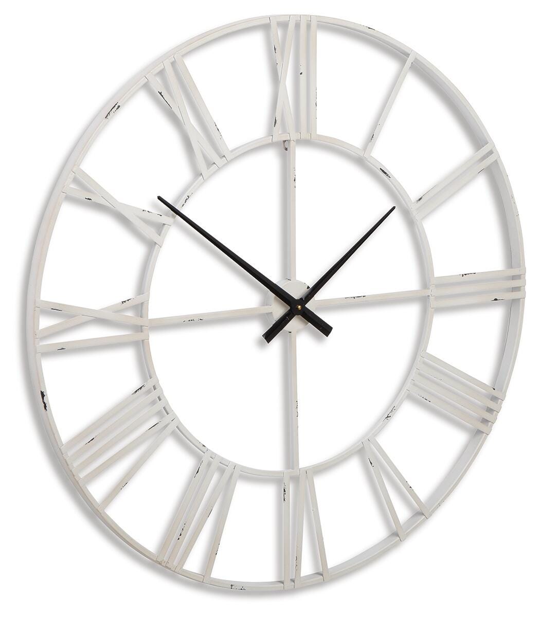 Paquita Wall Clock, Antique White, large