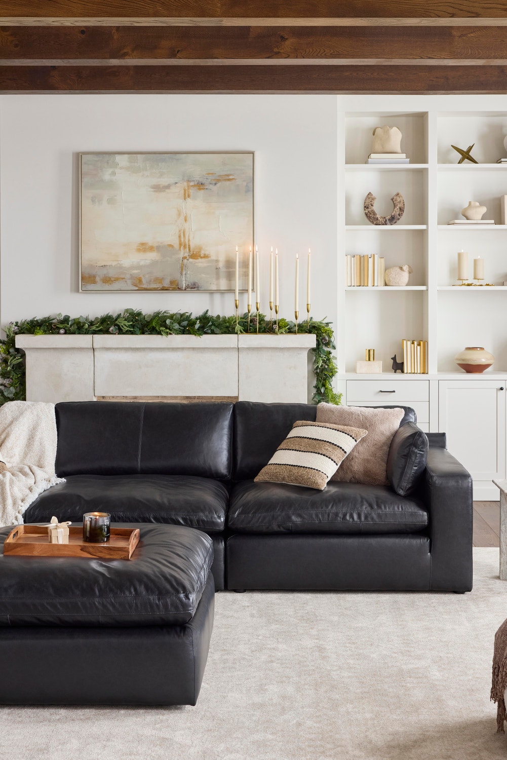 Emilia 5-Piece Sectional, Black, large