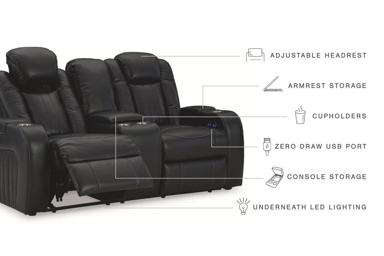 Caveman Den Power Reclining Loveseat with Console - image 7