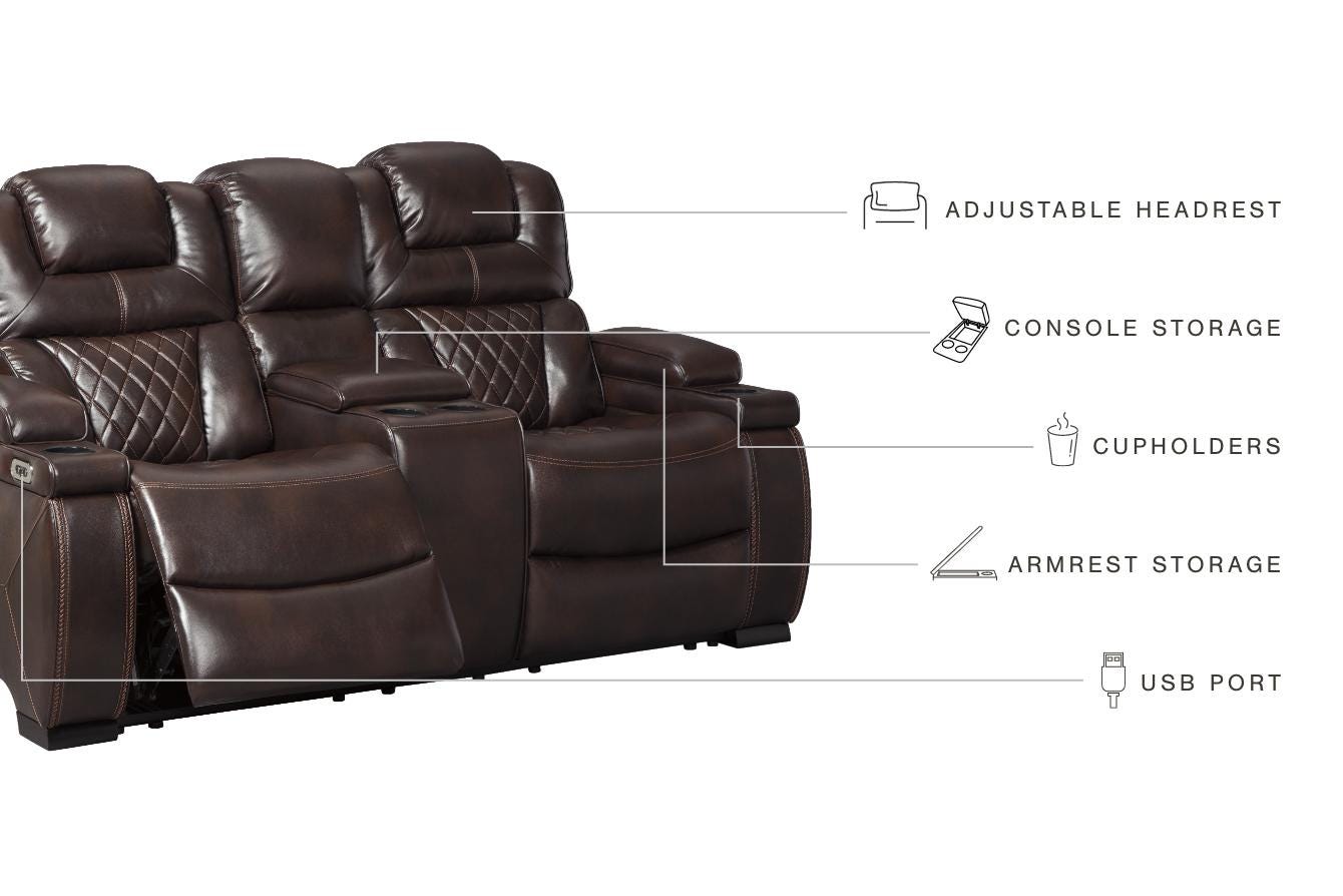 Warnerton Power Reclining Loveseat with Console - image 5