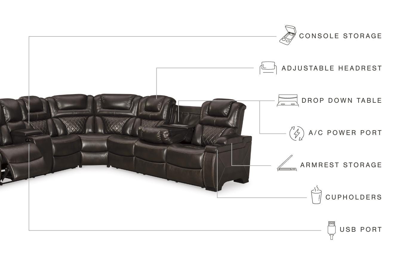 Warnerton 3-Piece Power Reclining Sectional - image 6
