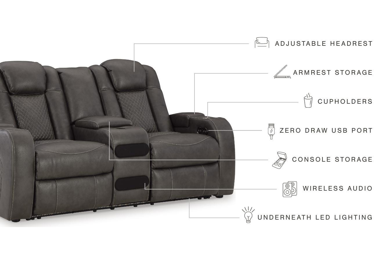 Fyne-Dyme Power Reclining Loveseat with Console - image 7