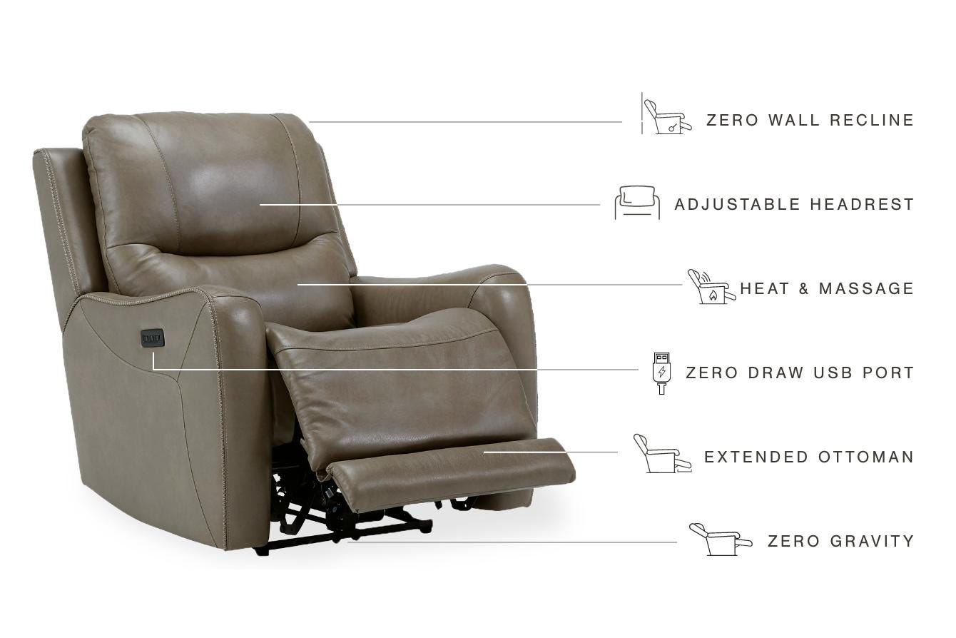 Galahad Power Recliner, Sandstone, large