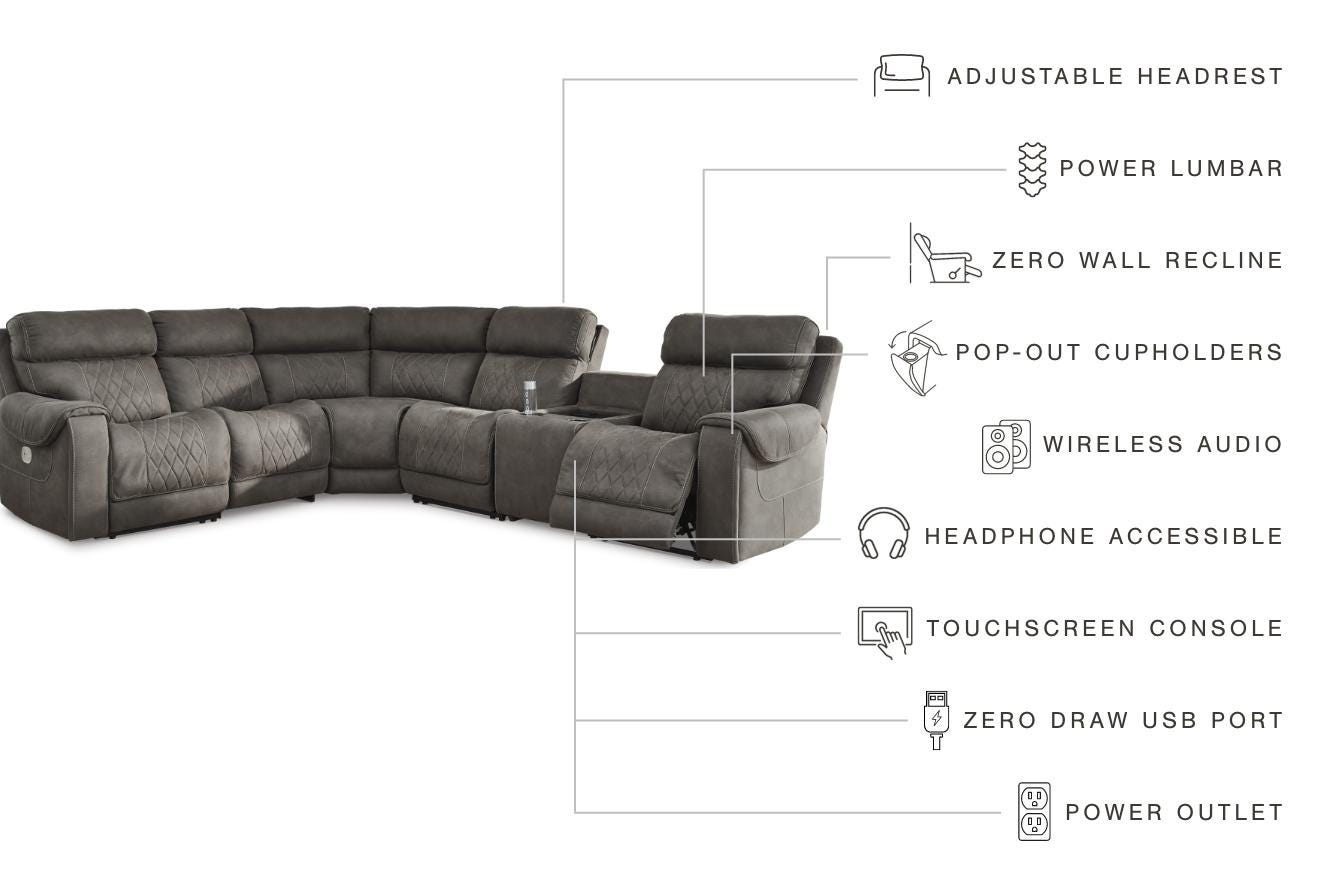 Hoopster 6-Piece Power Reclining Sectional - image 4