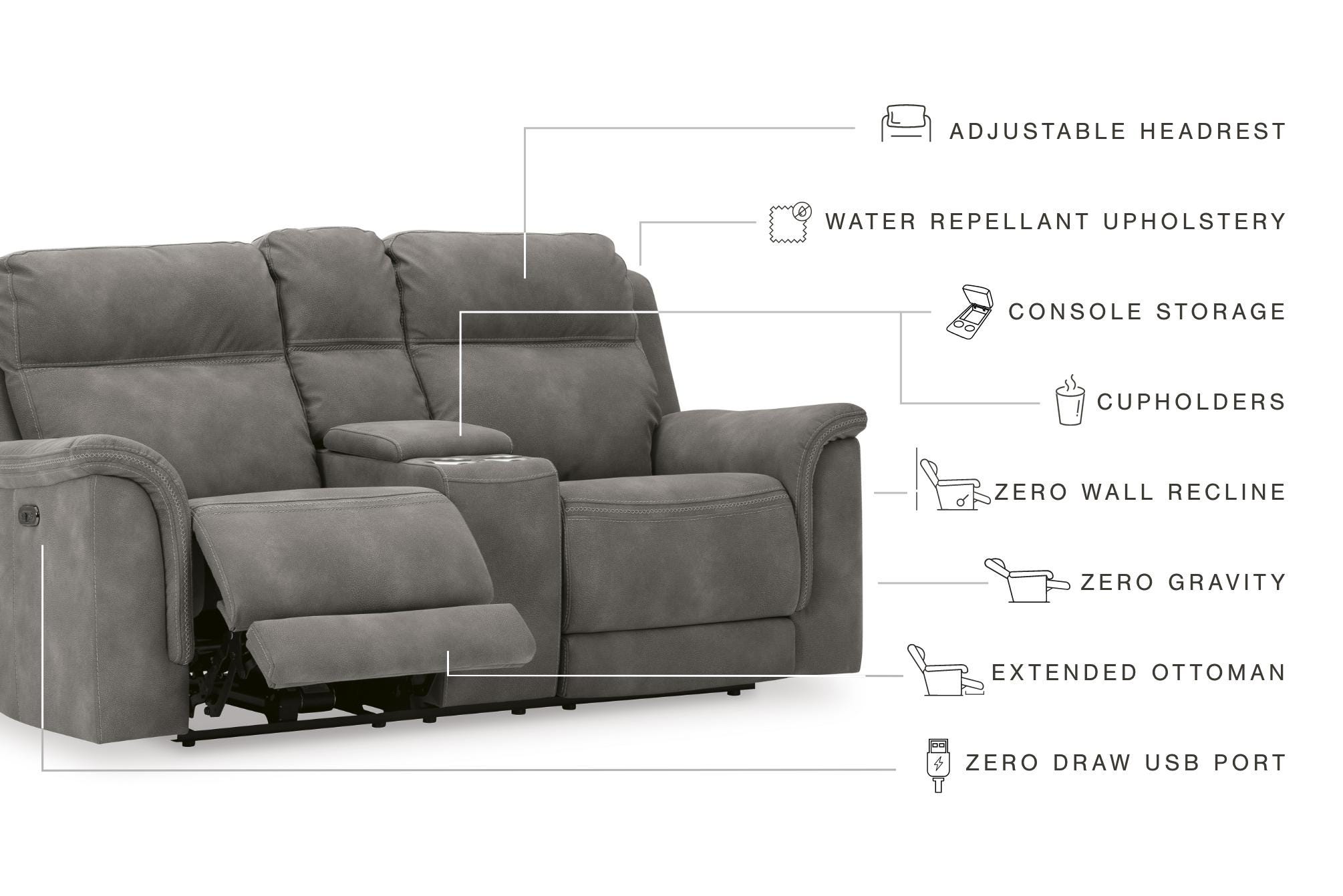 Next-Gen DuraPella Power Reclining Loveseat with Console - image 7