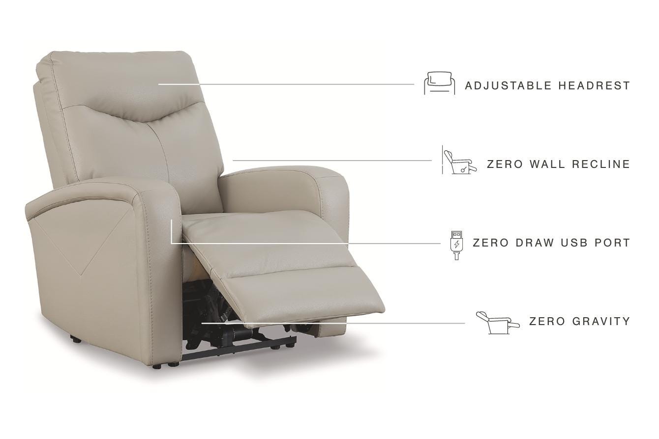 Ryversans Power Recliner, Dove Gray, large