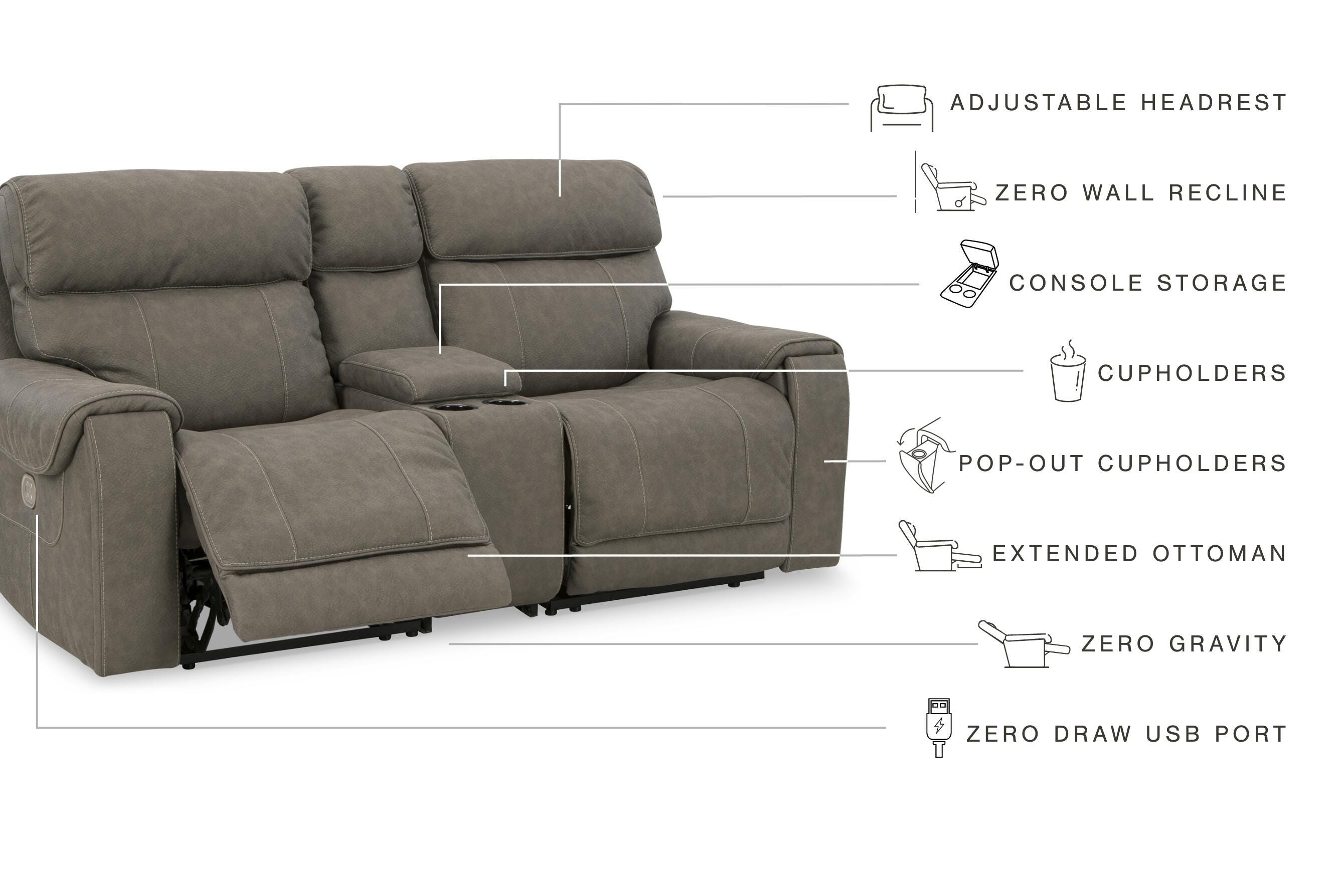 Starbot 3-Piece Power Reclining Sectional Loveseat with Console - image 3