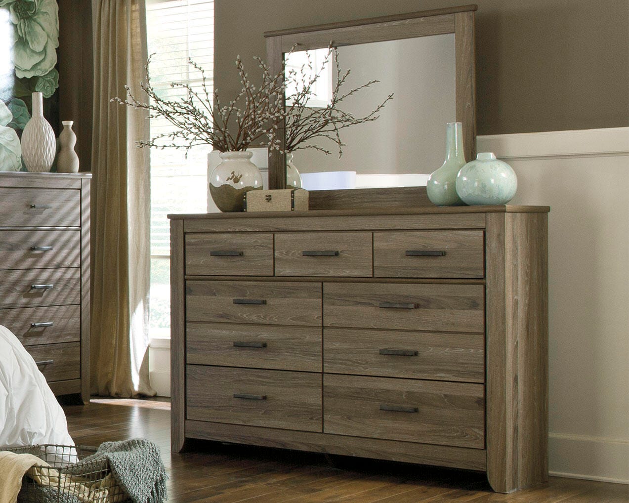 ashley furniture signature design zelen dresser Signature Design by Ashley Bedroom Zelen Dresser B248-31 - Furniture Market