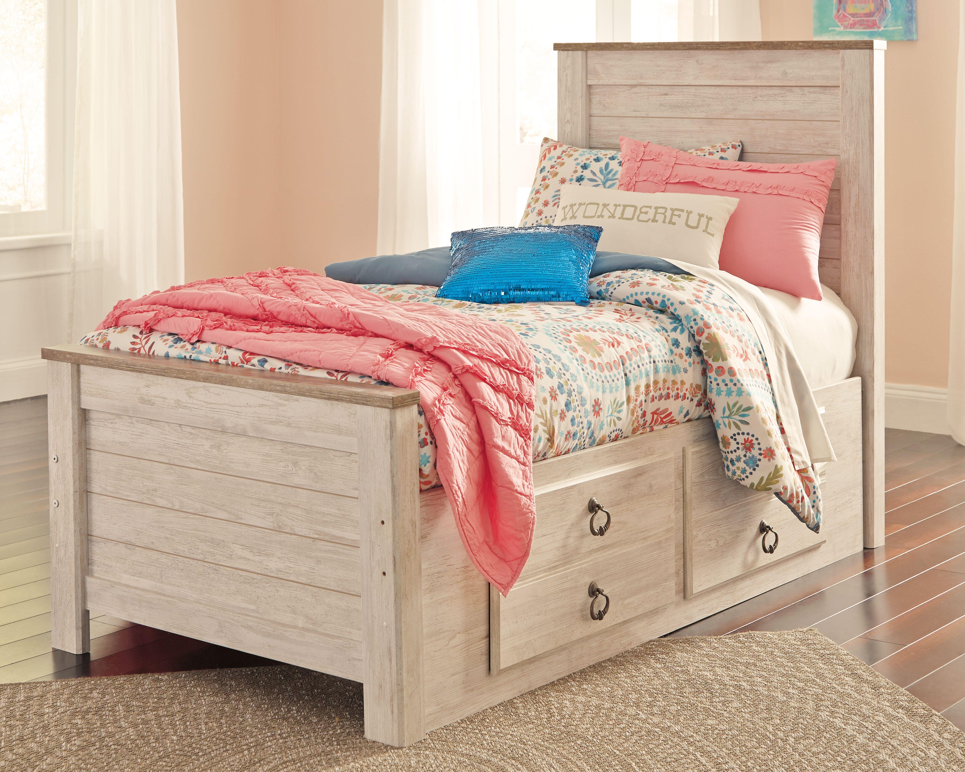 Willowton Twin Panel Bed with 2 Storage Drawers - image 3
