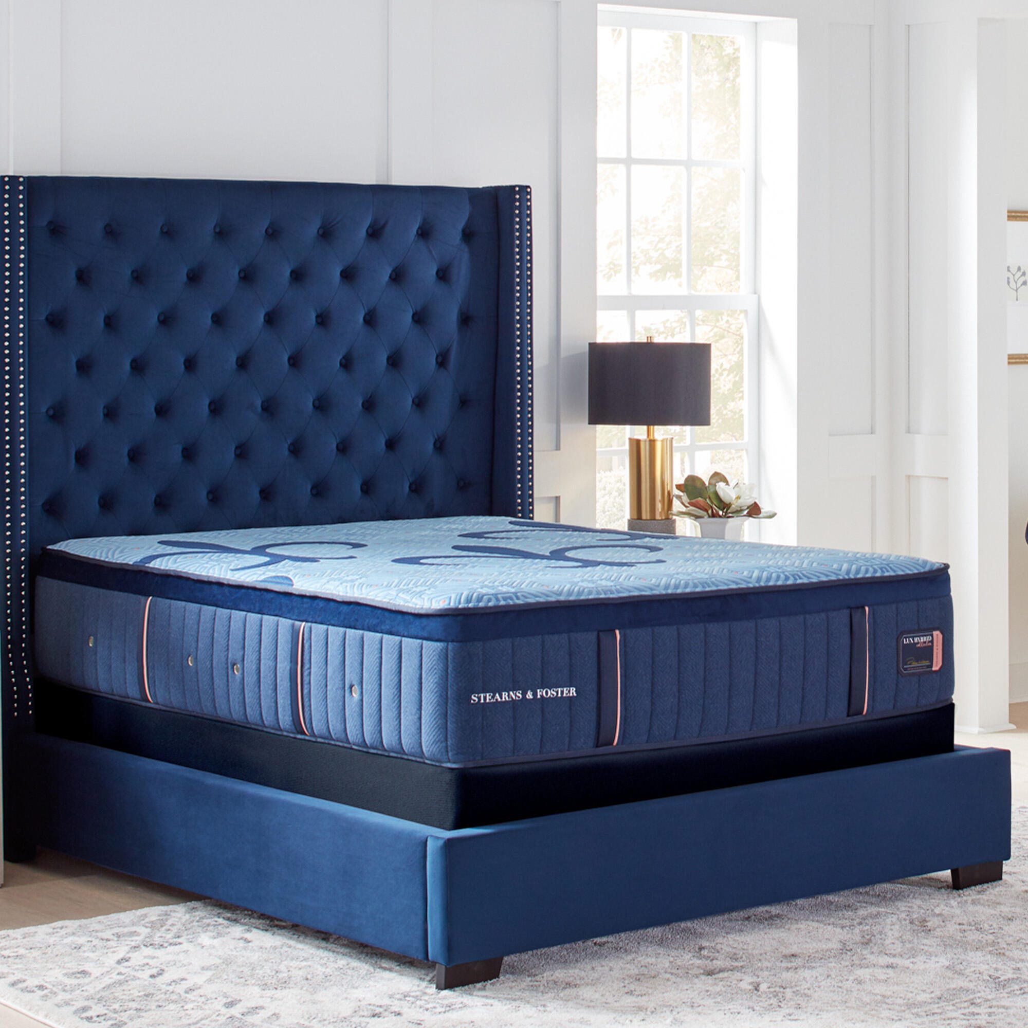 Stearns & Foster&reg; Split California King Mattress, Navy, large