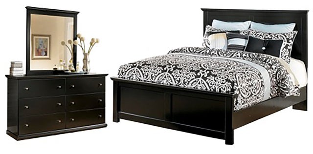 Maribel Queen Panel Bed with Dresser Mirror