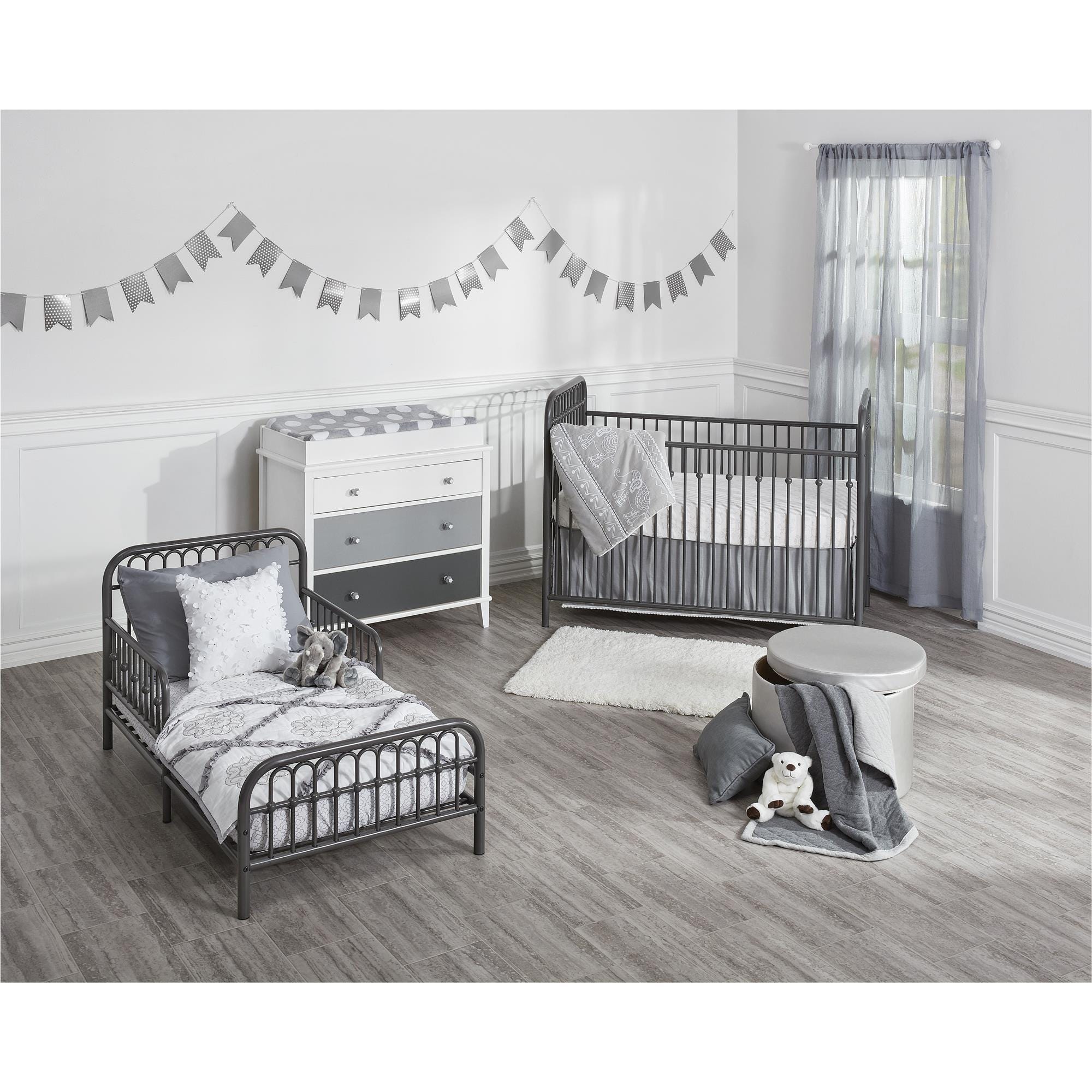 3 Drawer Changing Table, Gray, rollover