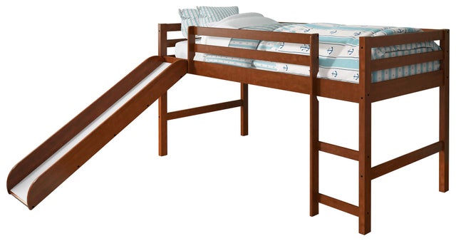 Donco Twin Low Loft Bed with Slide