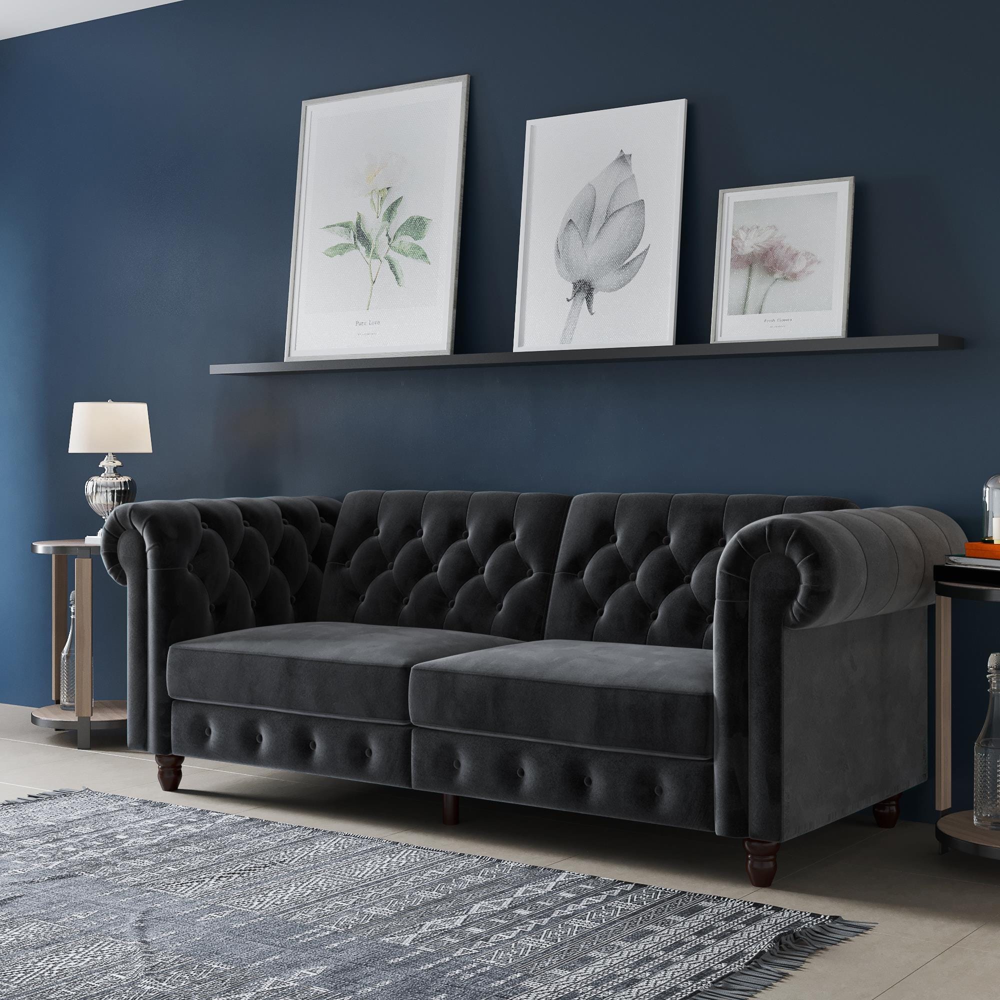 Atwater Living Fitz Sofa Futon, Gray, rollover
