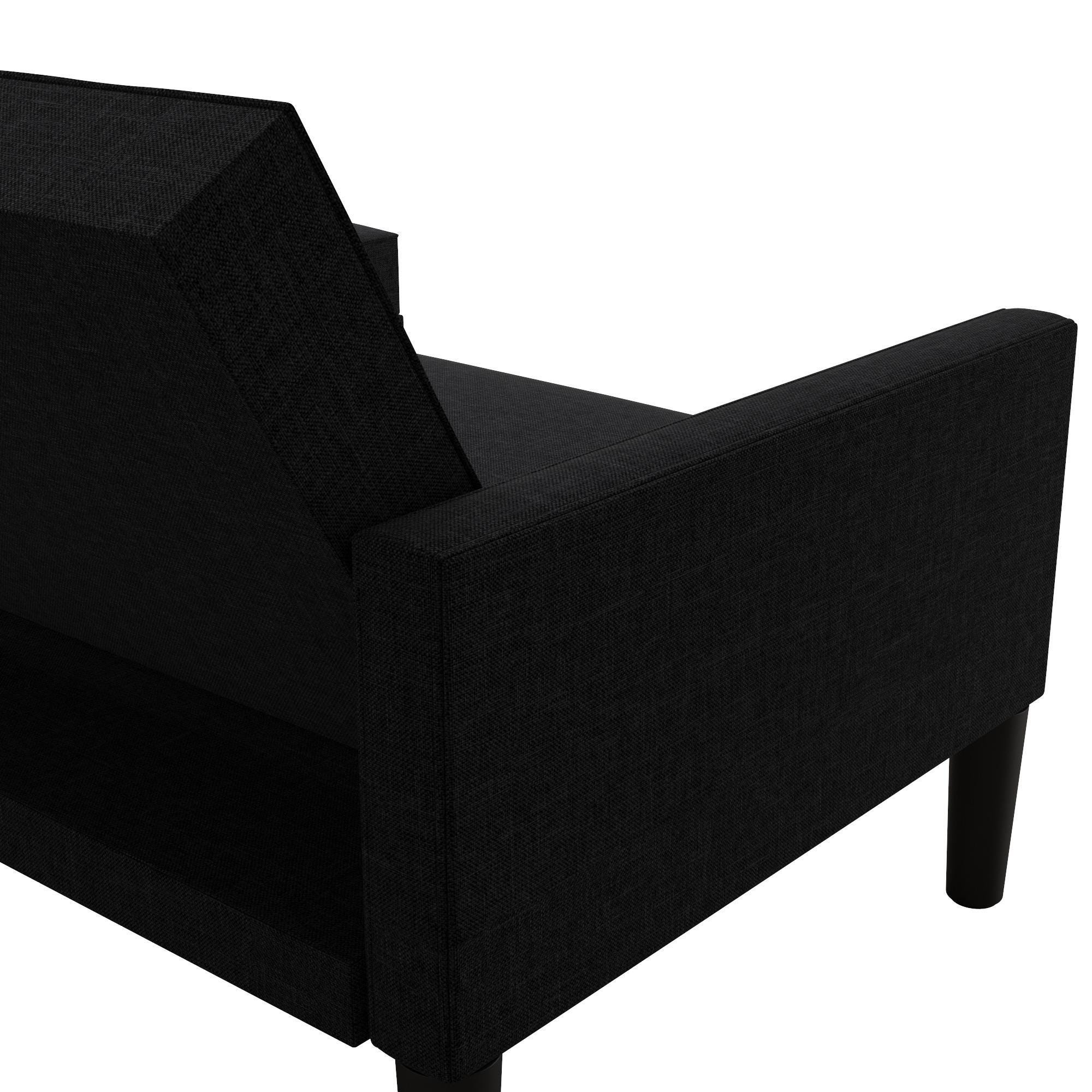 Atwater Living Henri Small Space Sectional Futon, Gray, large
