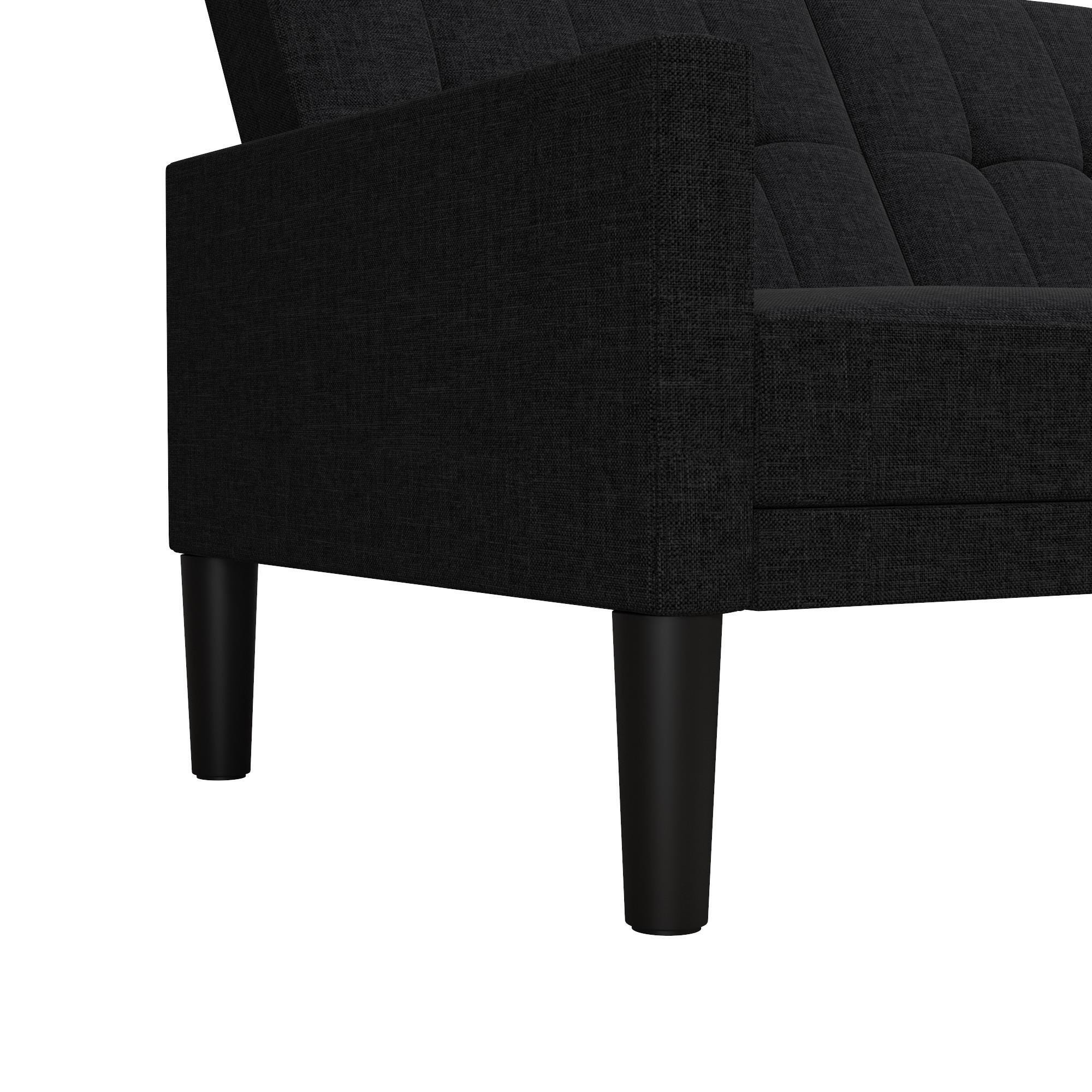 Atwater Living Henri Small Space Sectional Futon, Gray, large
