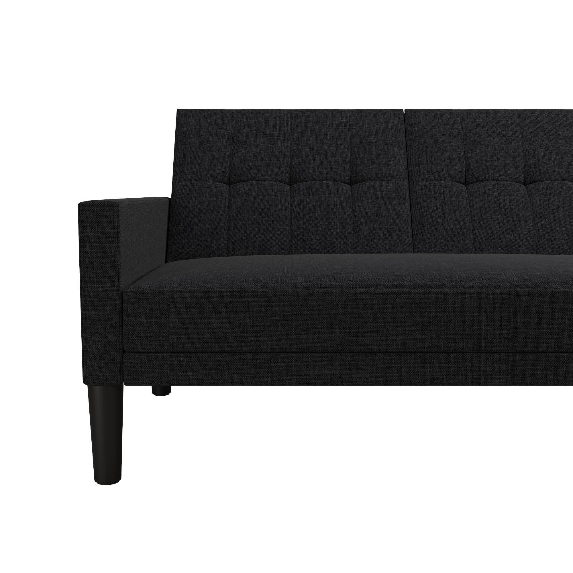 Atwater Living Henri Small Space Sectional Futon, Gray, large