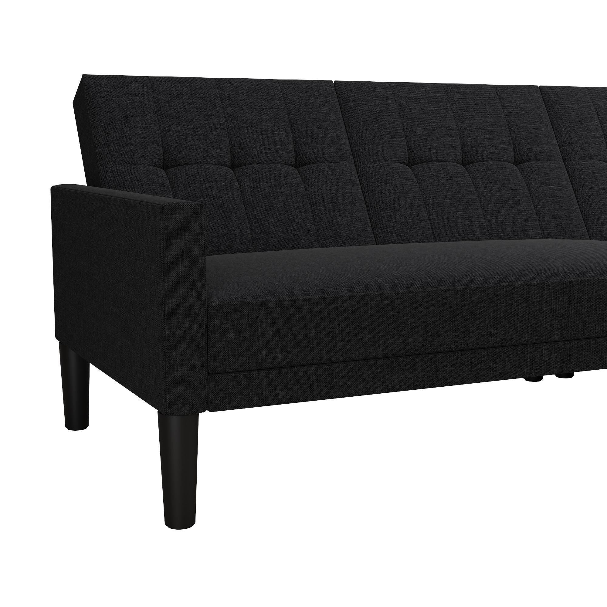 Atwater Living Henri Small Space Sectional Futon, Gray, large