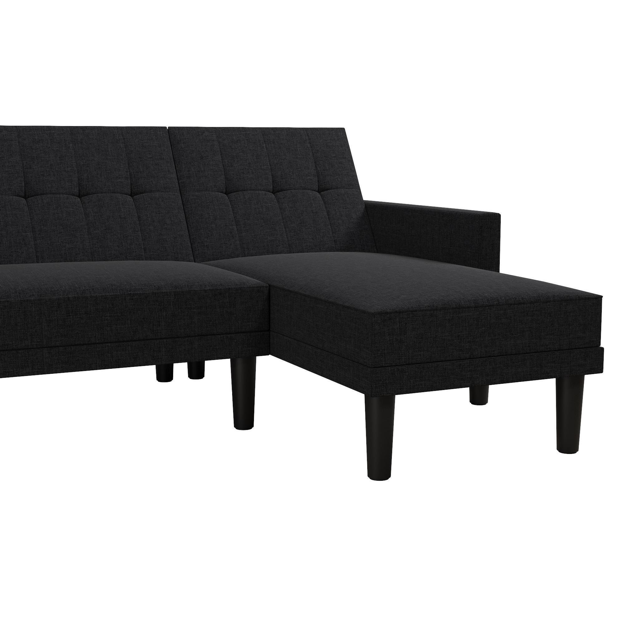 Atwater Living Henri Small Space Sectional Futon, Gray, large