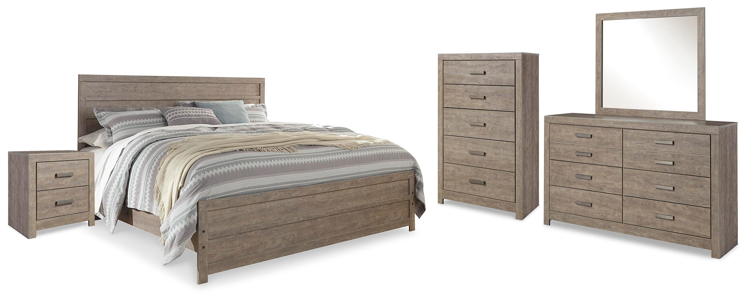 Cama de paneles King, tocador, espejo, cómoda y mesita de noche Culverbach - image 2