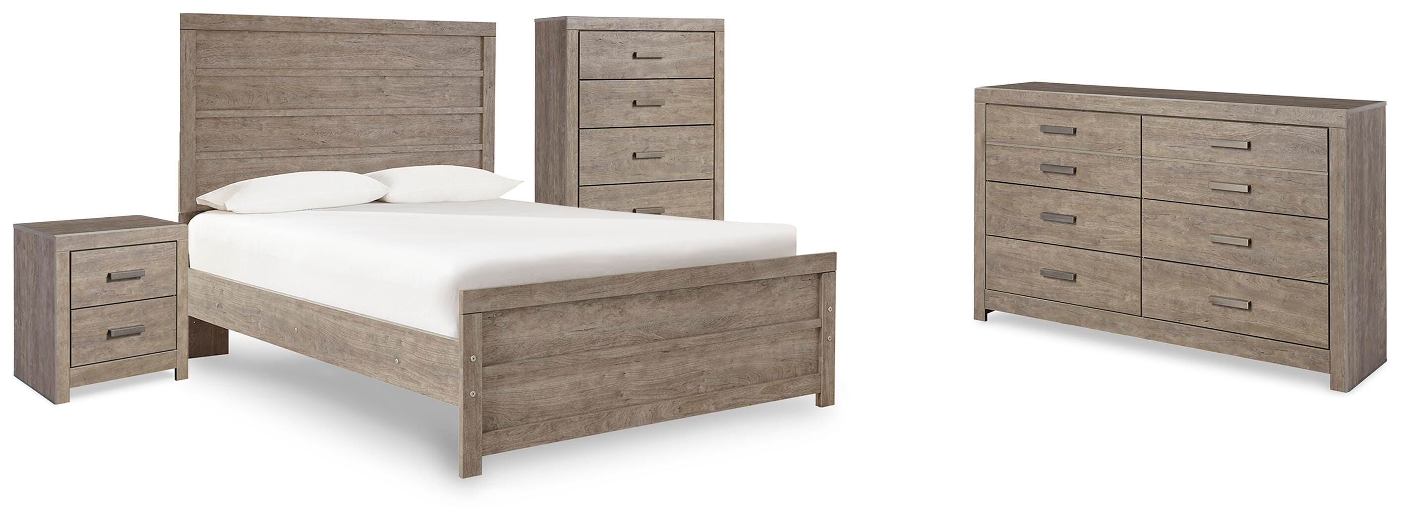 Cama de panel completo, cómoda, sinfonier y mesita de noche Culverbach - image 1